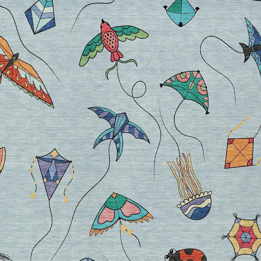 10' X 14' Sky Blue And Gold Geometric Washable Indoor Outdoor Area Rug Homeroots Outdoor
