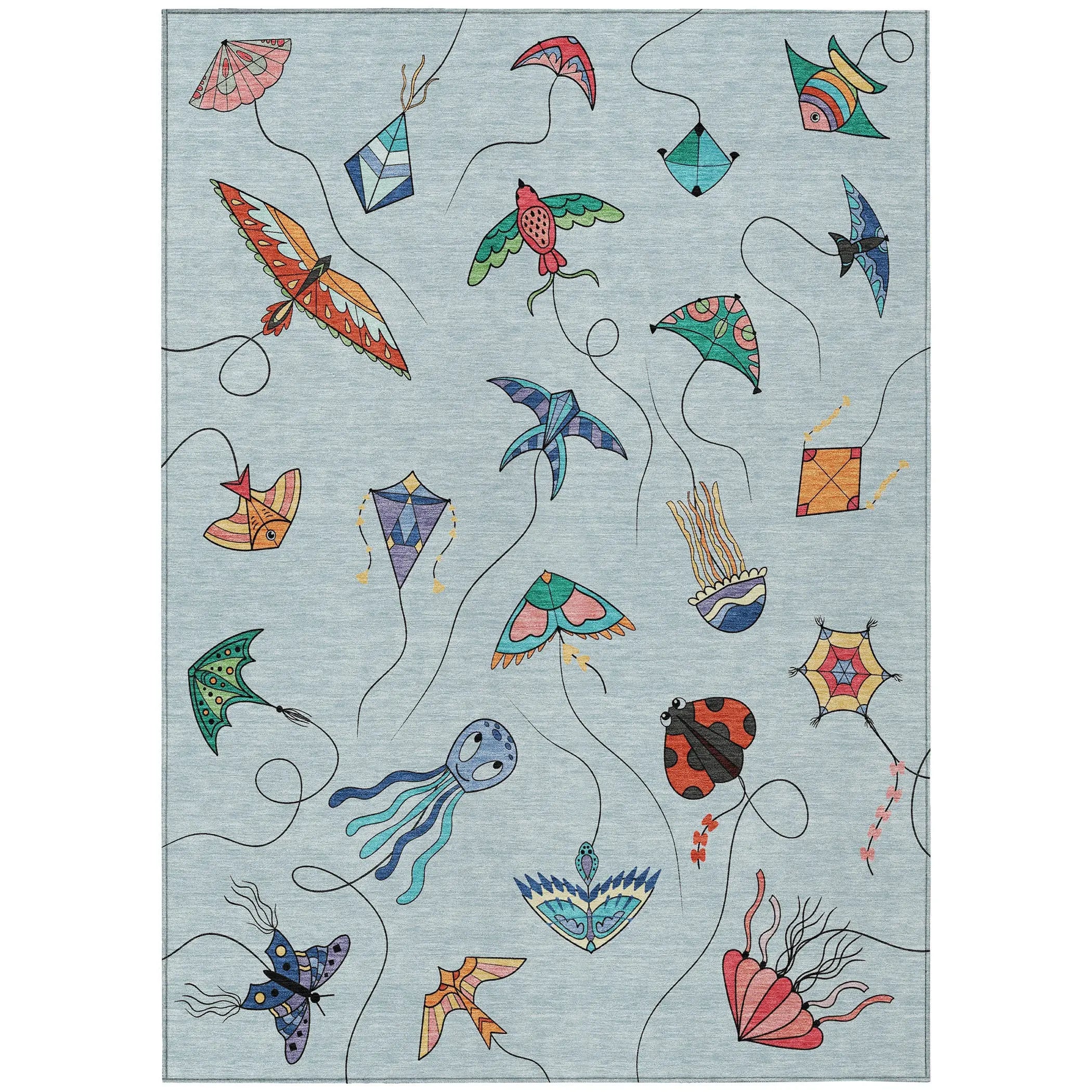 10' X 14' Sky Blue And Gold Geometric Washable Indoor Outdoor Area Rug Homeroots Outdoor