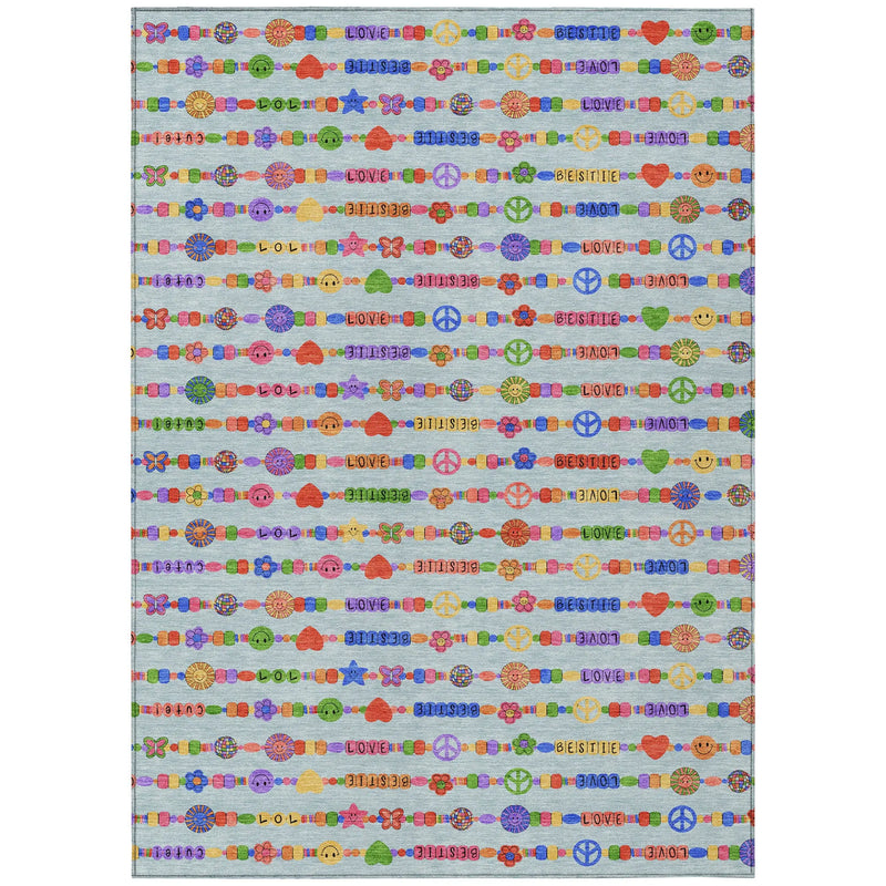 10' X 14' Sky Blue And Ivory Geometric Washable Indoor Outdoor Area Rug Homeroots Outdoor