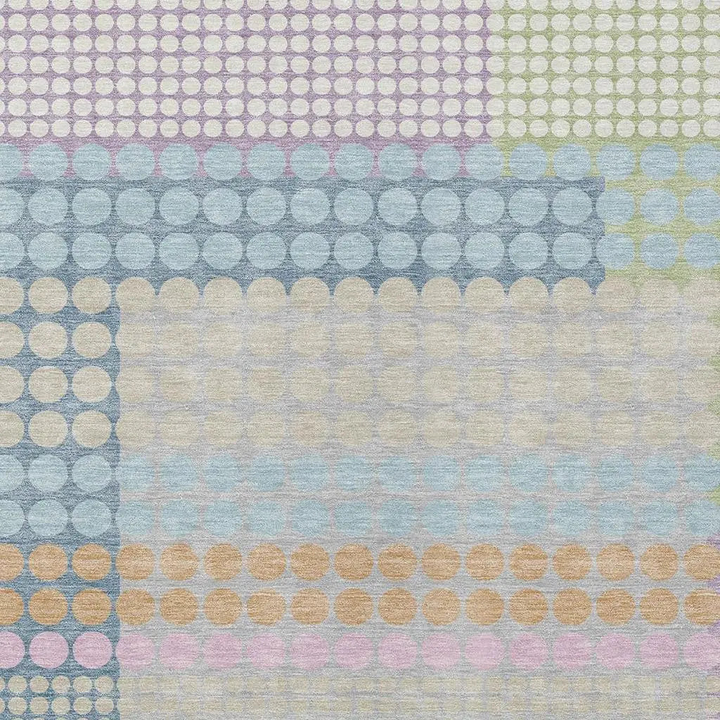 10' X 14' Sky Blue And Lavender Geometric Washable Indoor Outdoor Area Rug Homeroots Outdoor