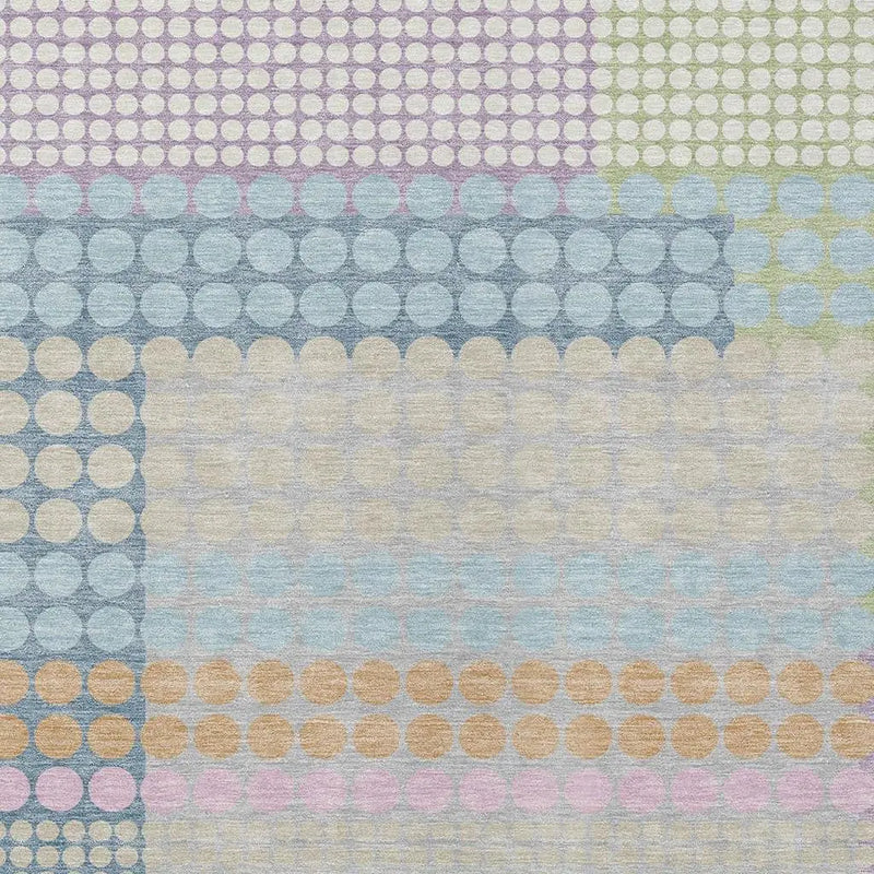 10' X 14' Sky Blue And Lavender Geometric Washable Indoor Outdoor Area Rug Homeroots Outdoor