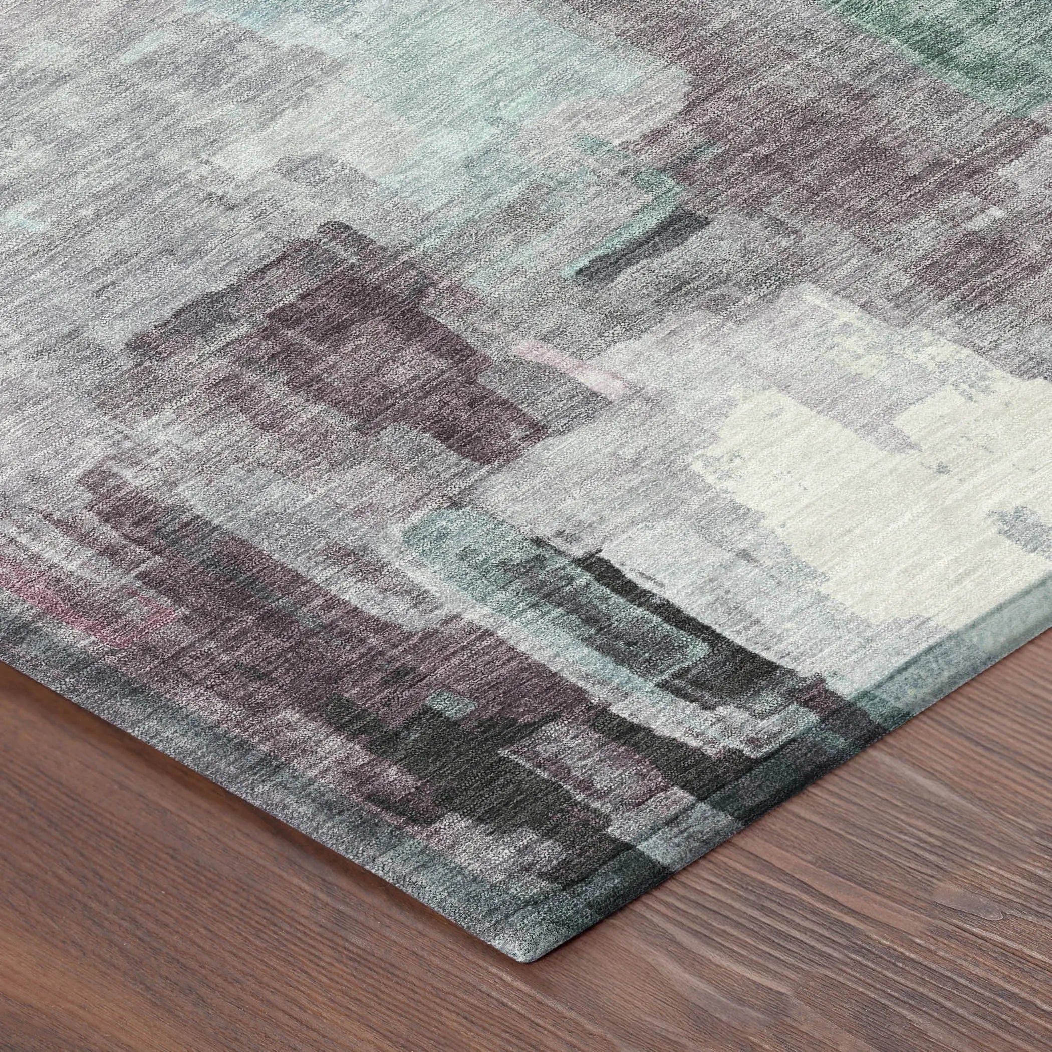 10' X 14' Sky Blue And Mauve Abstract Washable Indoor Outdoor Area Rug Homeroots Outdoor