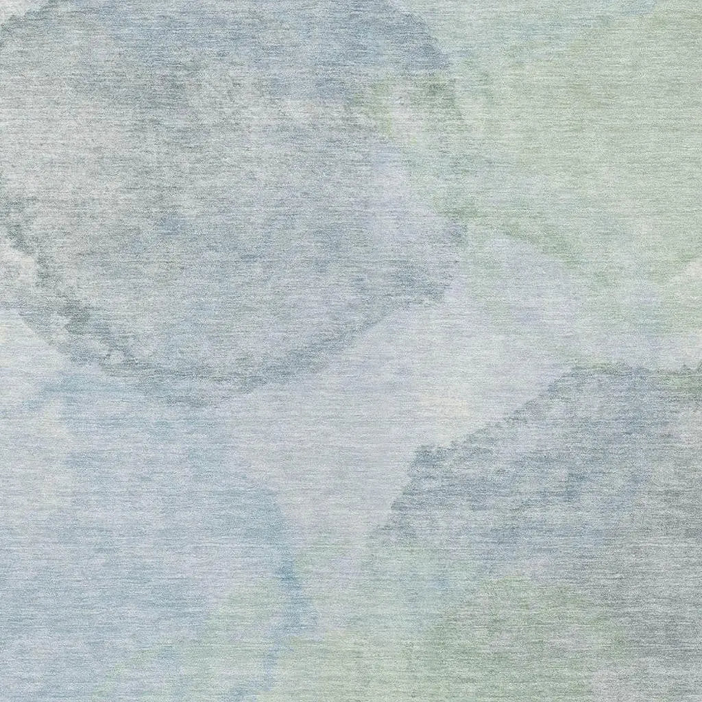 10' X 14' Sky Blue And Mint Green Abstract Washable Indoor Outdoor Area Rug Homeroots Outdoor