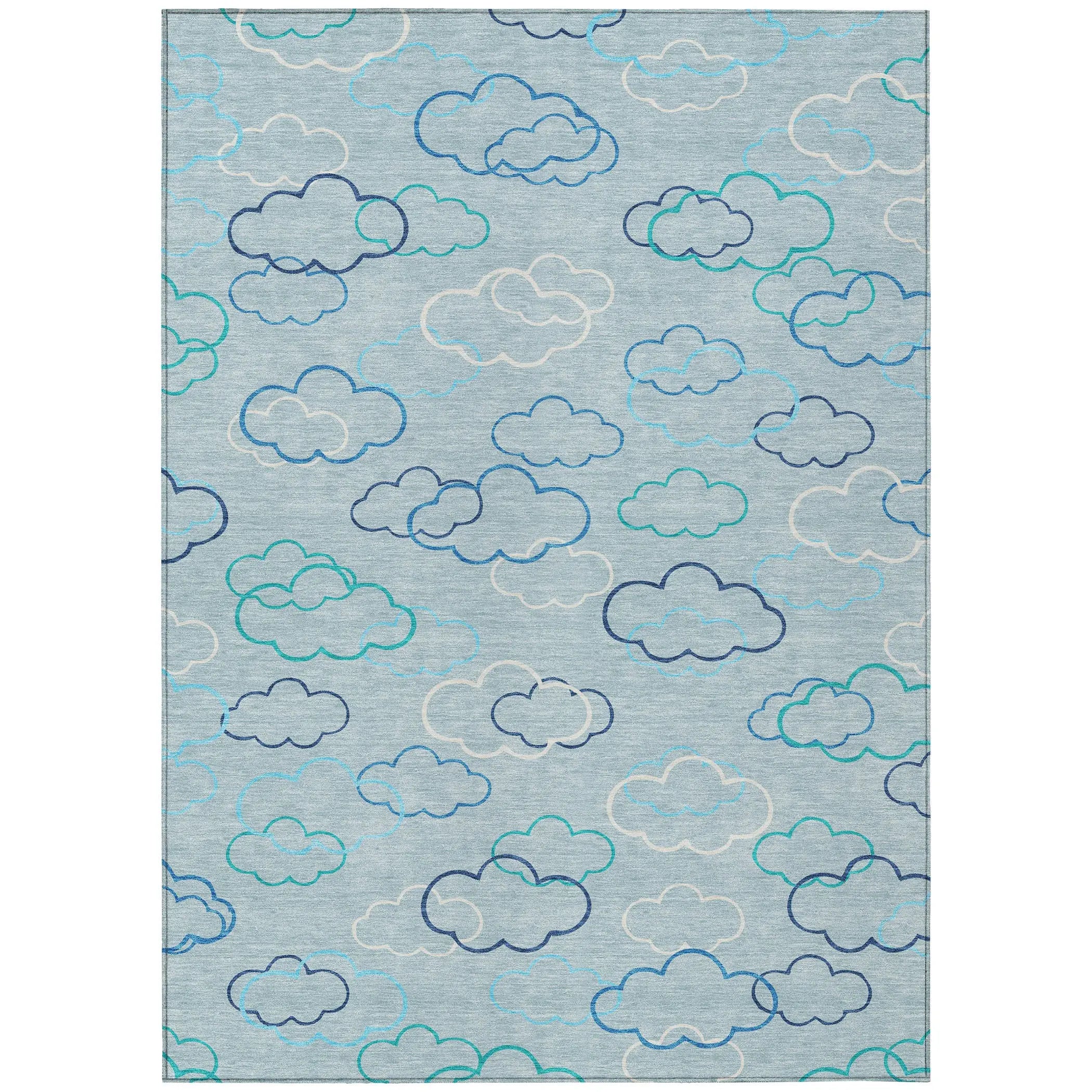 10' X 14' Sky Blue And Navy Blue Abstract Washable Indoor Outdoor Area Rug Homeroots Outdoor