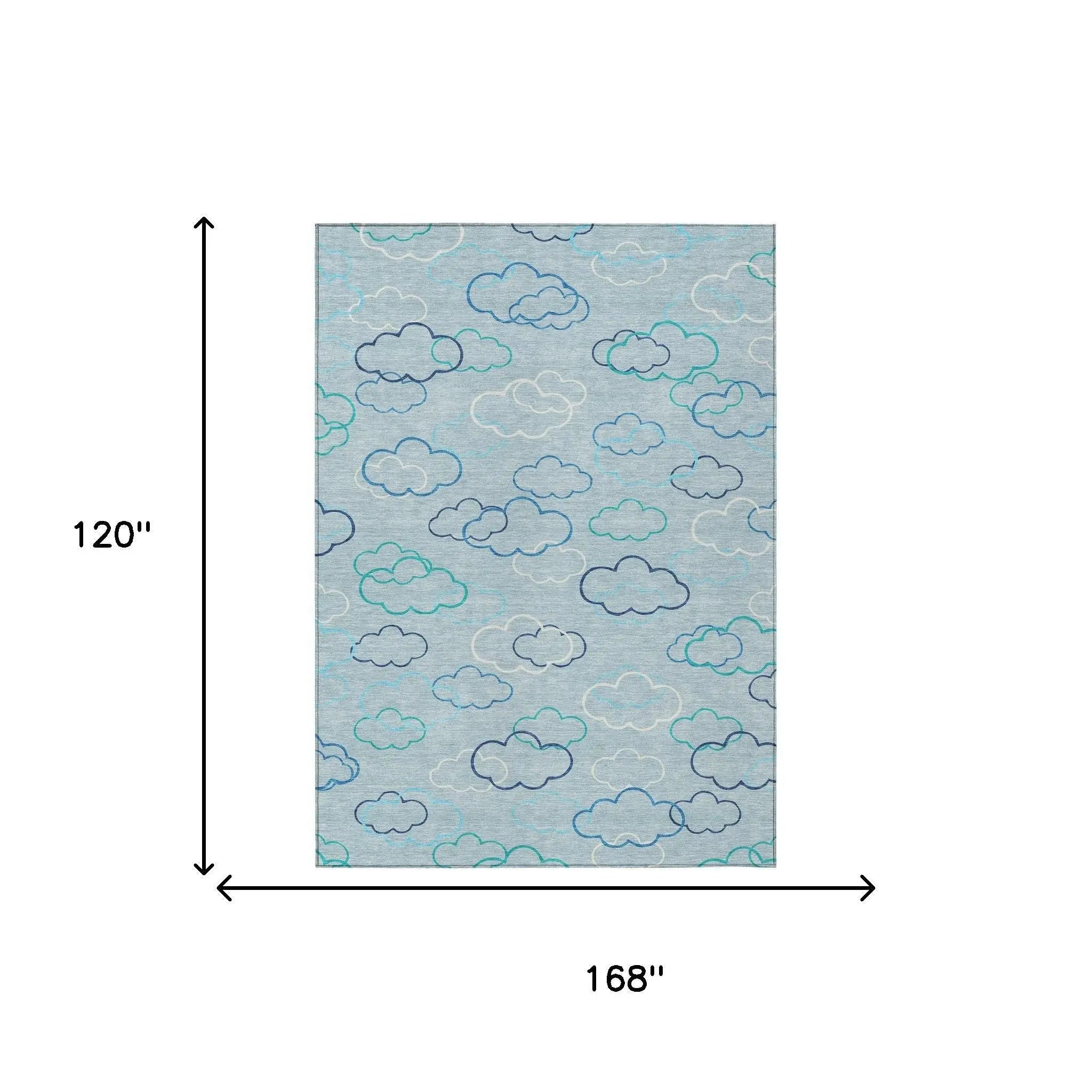 10' X 14' Sky Blue And Navy Blue Abstract Washable Indoor Outdoor Area Rug Homeroots Outdoor