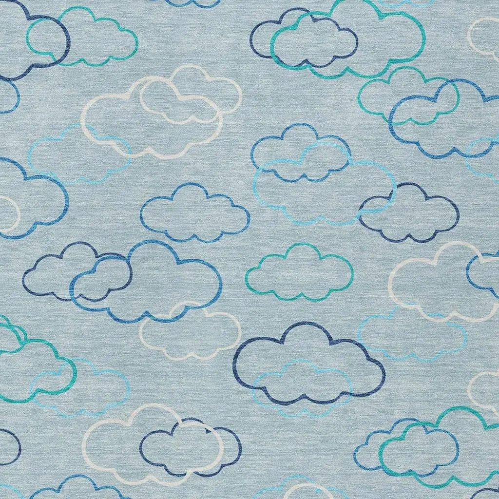 10' X 14' Sky Blue And Navy Blue Abstract Washable Indoor Outdoor Area Rug Homeroots Outdoor