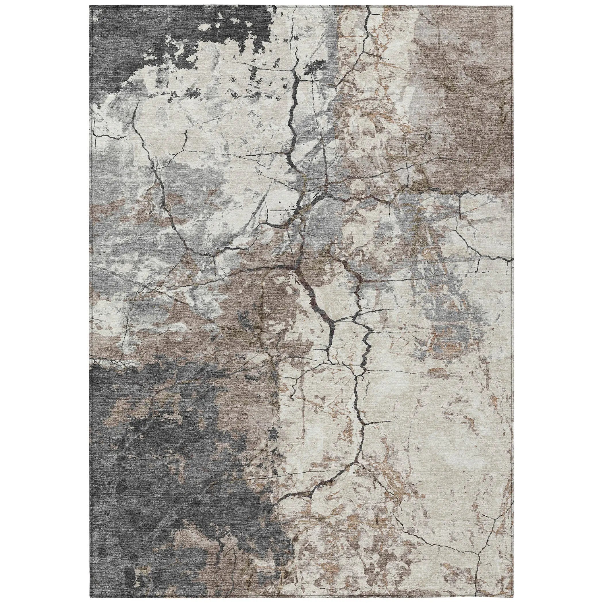 10' X 14' Taupe And Beige Abstract Washable Indoor Outdoor Area Rug Homeroots Outdoor
