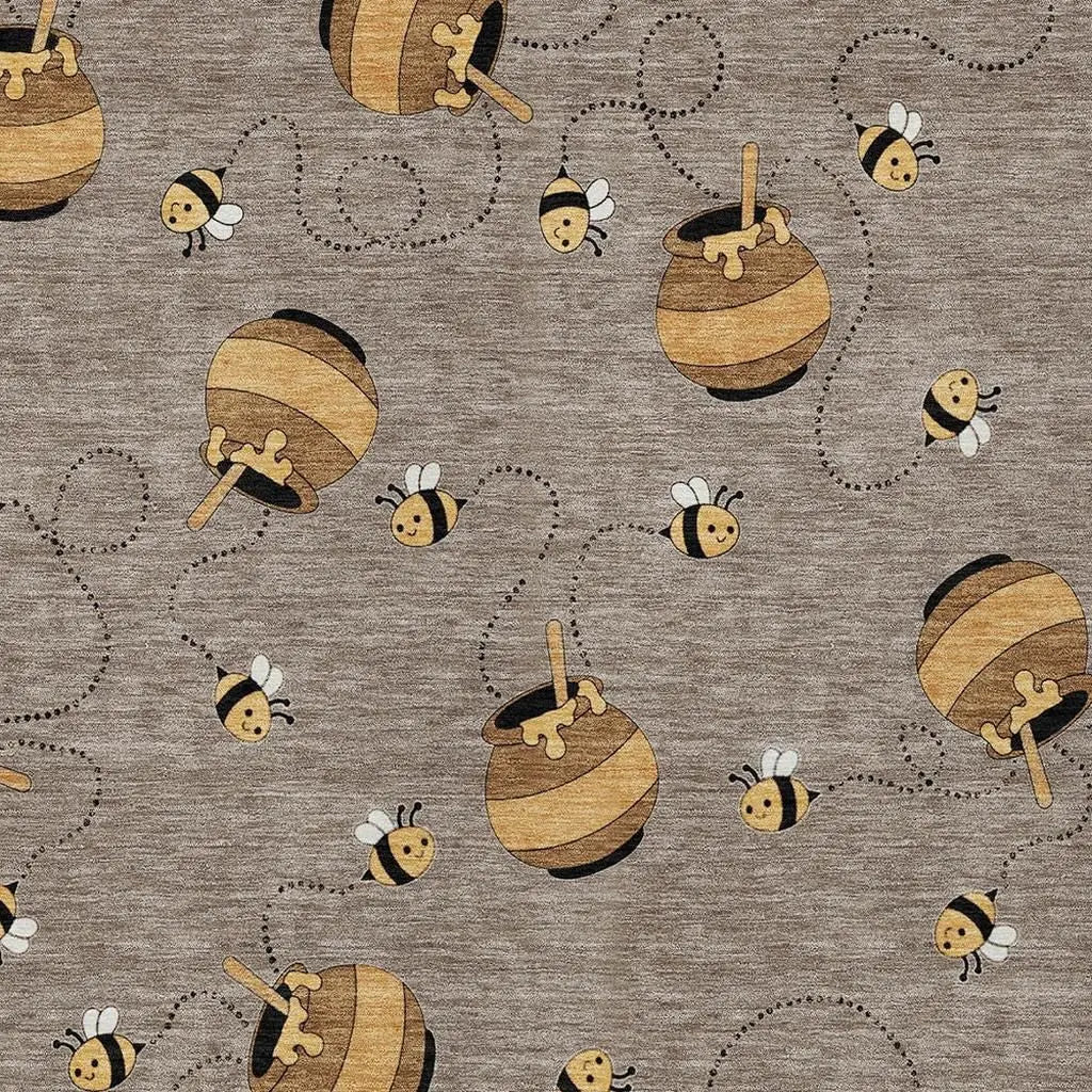 10' X 14' Taupe And Beige Geometric Washable Indoor Outdoor Area Rug Homeroots Outdoor
