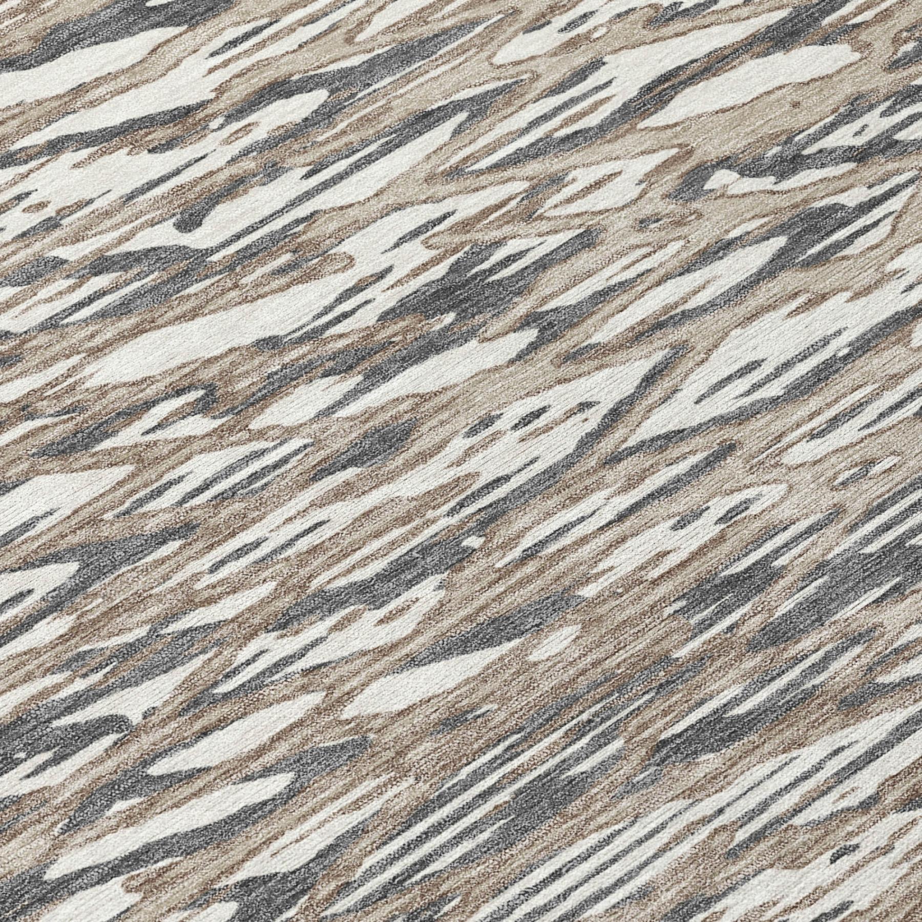 10' X 14' Taupe And Brown Abstract Washable Indoor Outdoor Area Rug Homeroots Outdoor