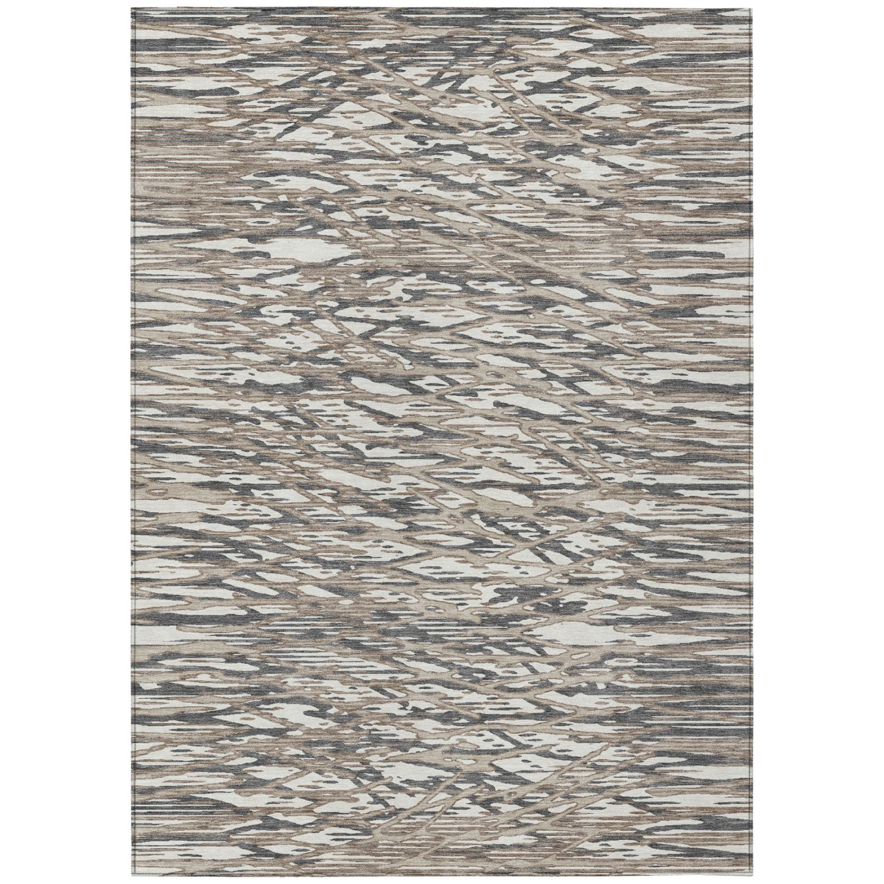 10' X 14' Taupe And Brown Abstract Washable Indoor Outdoor Area Rug Homeroots Outdoor