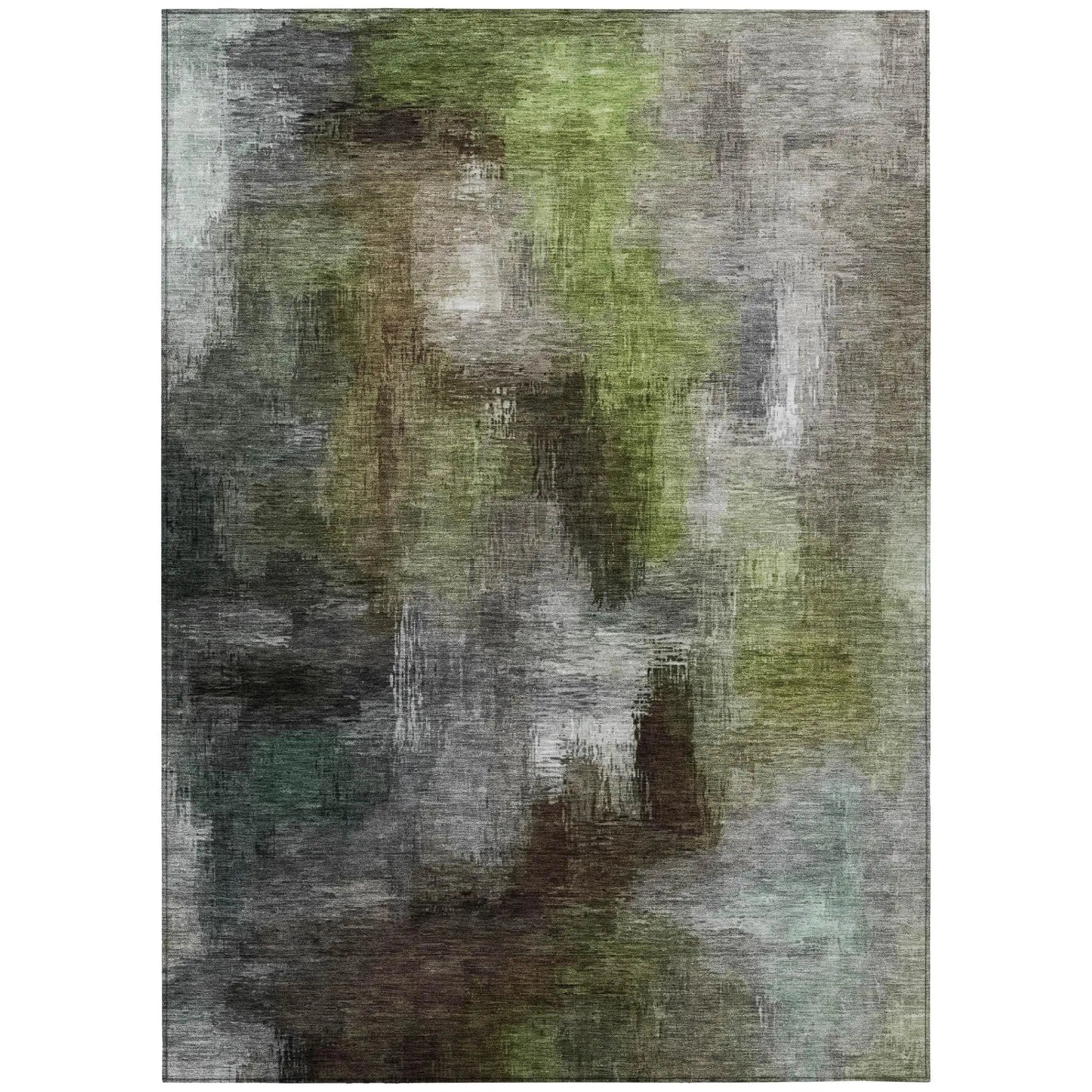 10' X 14' Taupe And Brown Abstract Washable Indoor Outdoor Area Rug Homeroots Outdoor
