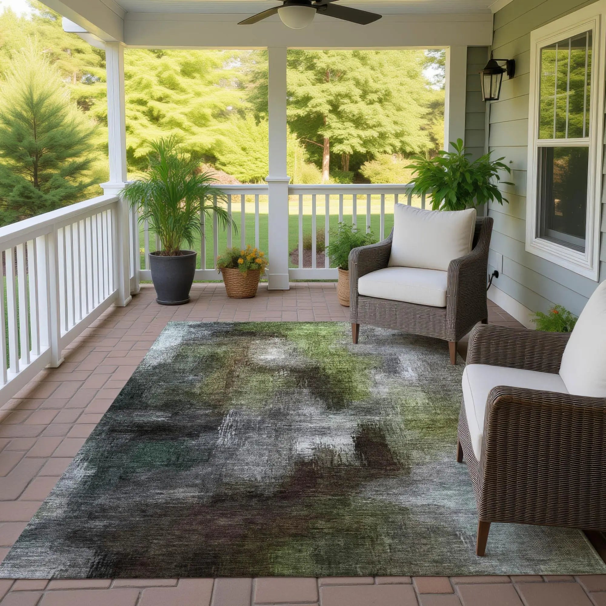 10' X 14' Taupe And Brown Abstract Washable Indoor Outdoor Area Rug Homeroots Outdoor