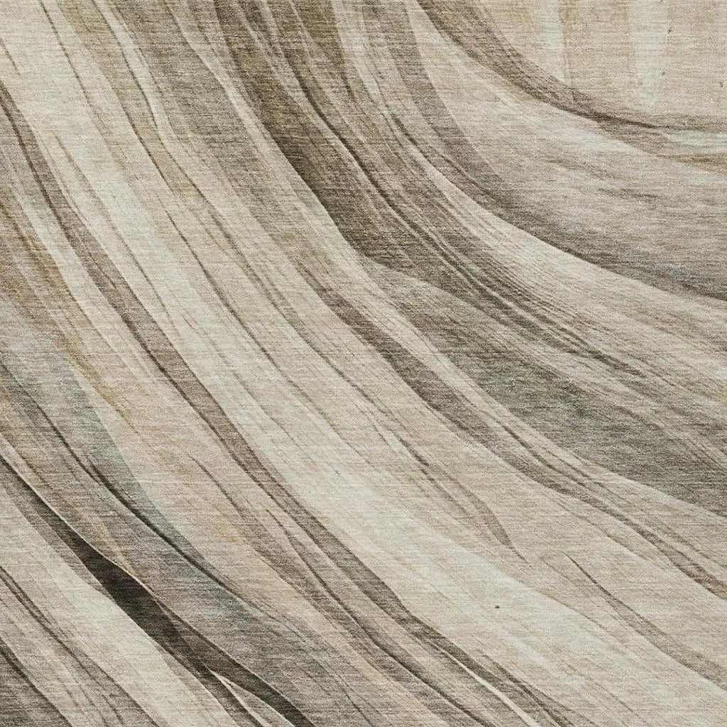 10' X 14' Taupe And Brown Abstract Washable Indoor Outdoor Area Rug Homeroots Outdoor