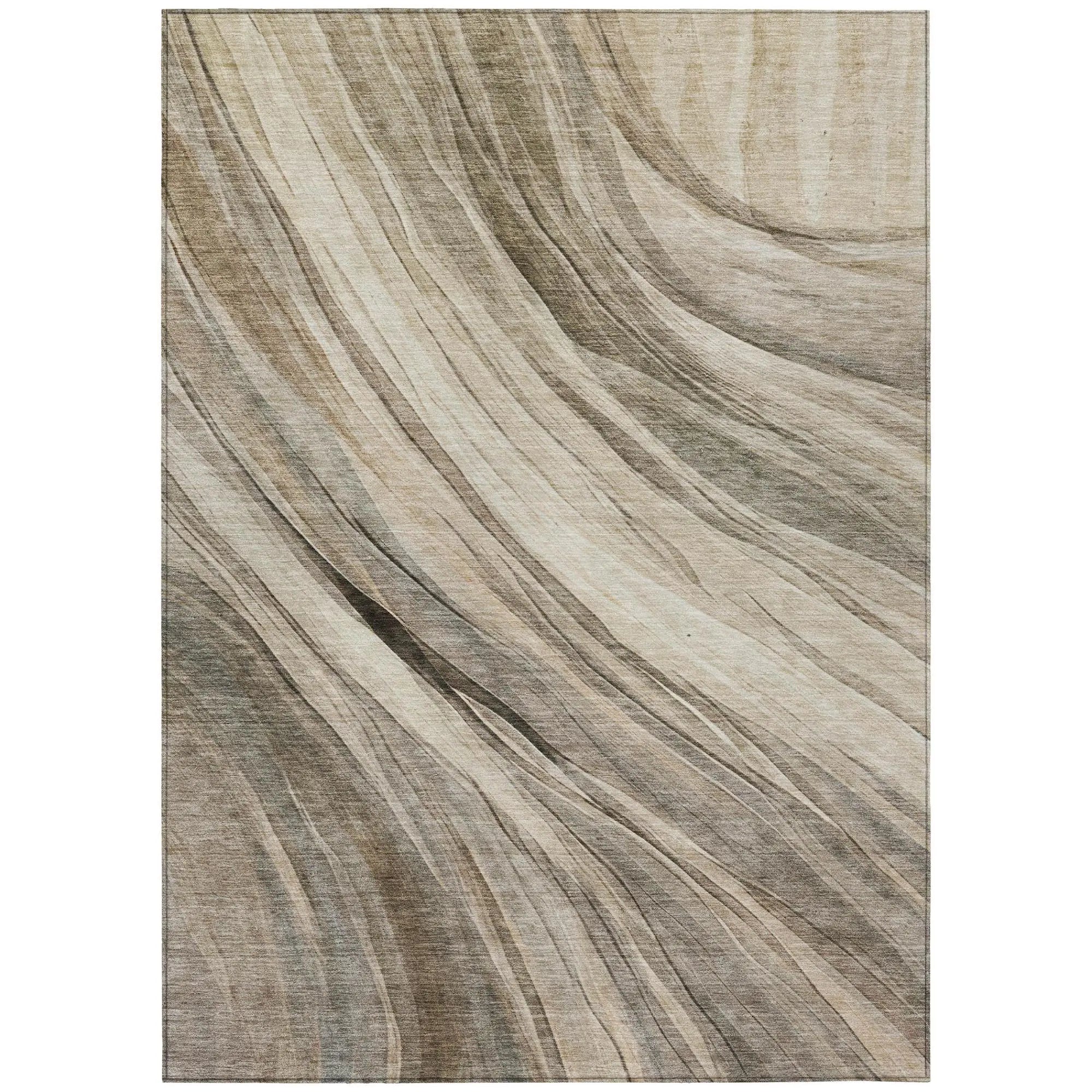 10' X 14' Taupe And Brown Abstract Washable Indoor Outdoor Area Rug Homeroots Outdoor