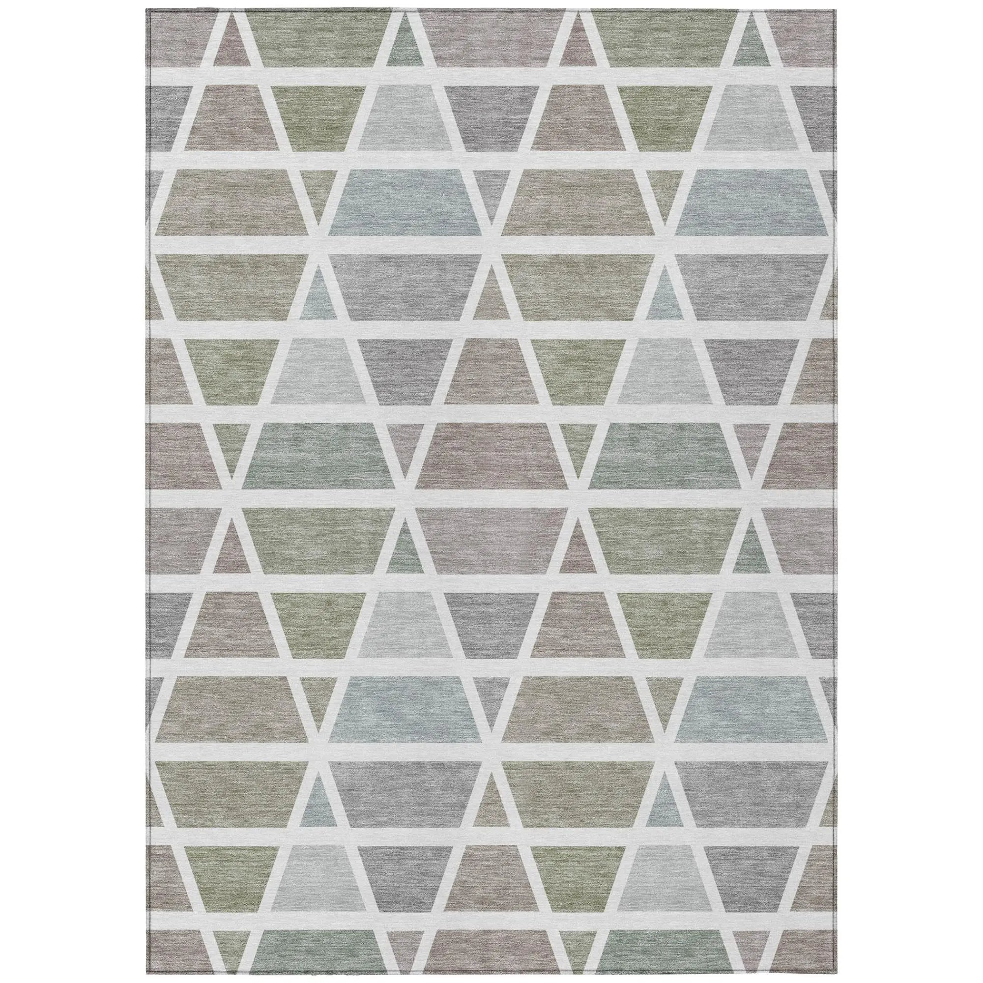 10' X 14' Taupe And Brown Geometric Washable Indoor Outdoor Area Rug Homeroots Outdoor