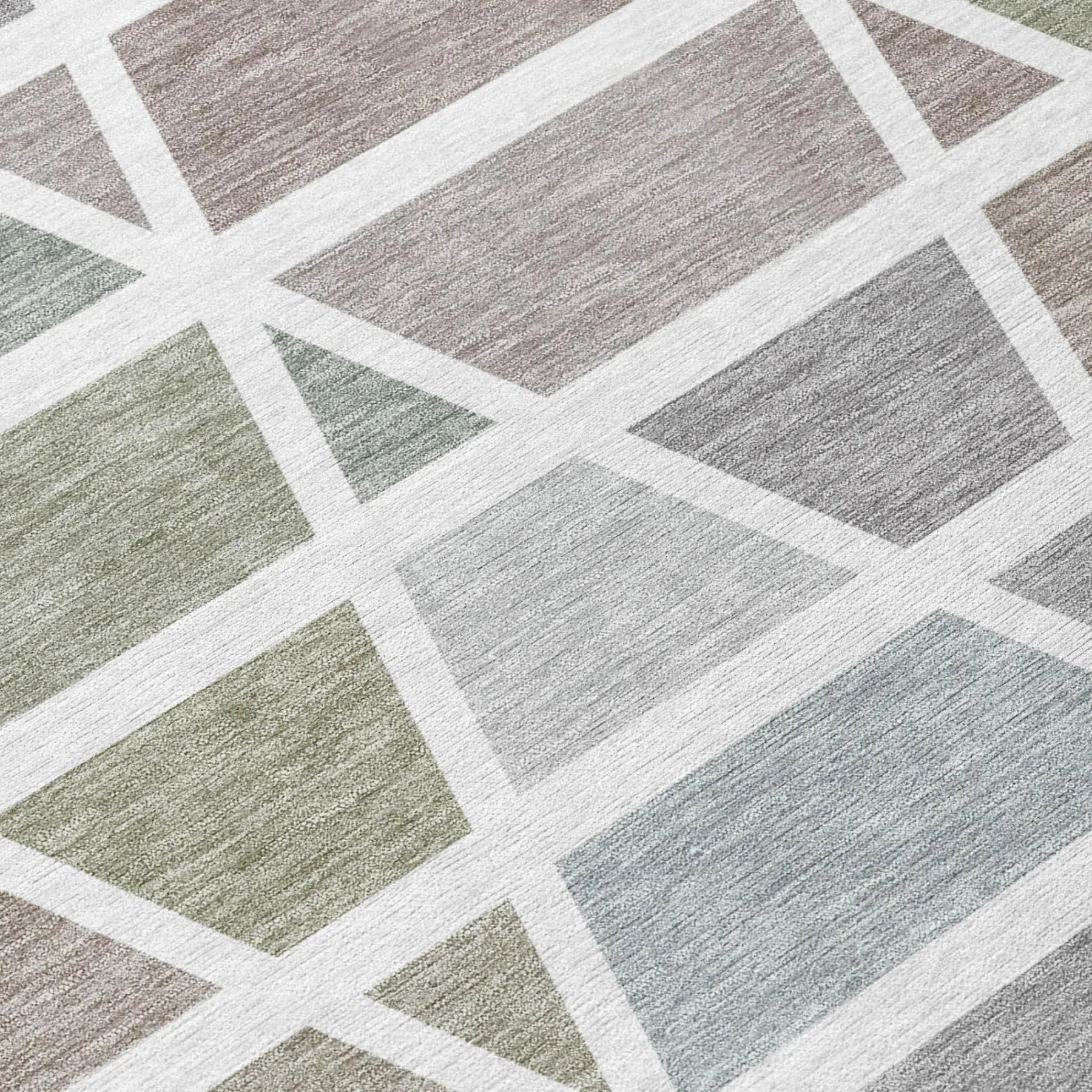 10' X 14' Taupe And Brown Geometric Washable Indoor Outdoor Area Rug Homeroots Outdoor