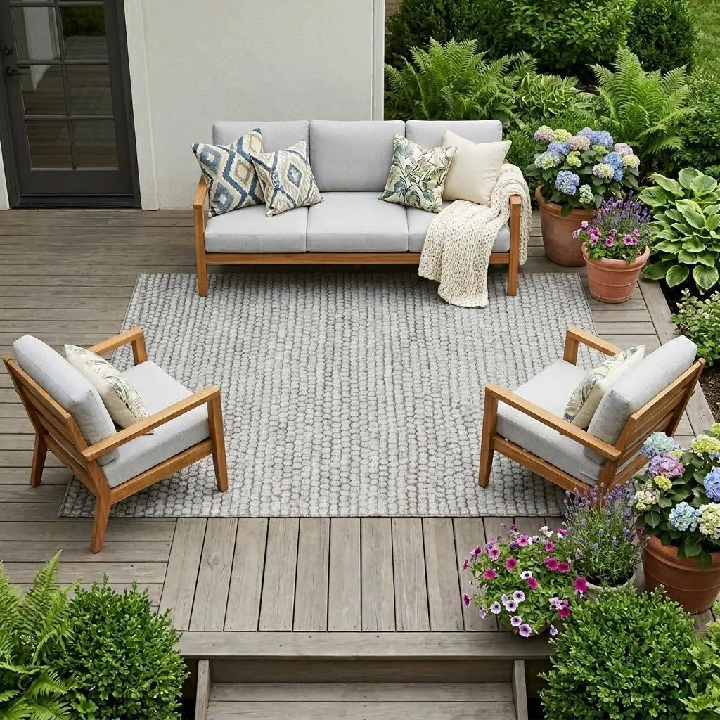 10' X 14' Taupe And Brown Striped Washable Indoor Outdoor Area Rug Homeroots Outdoor