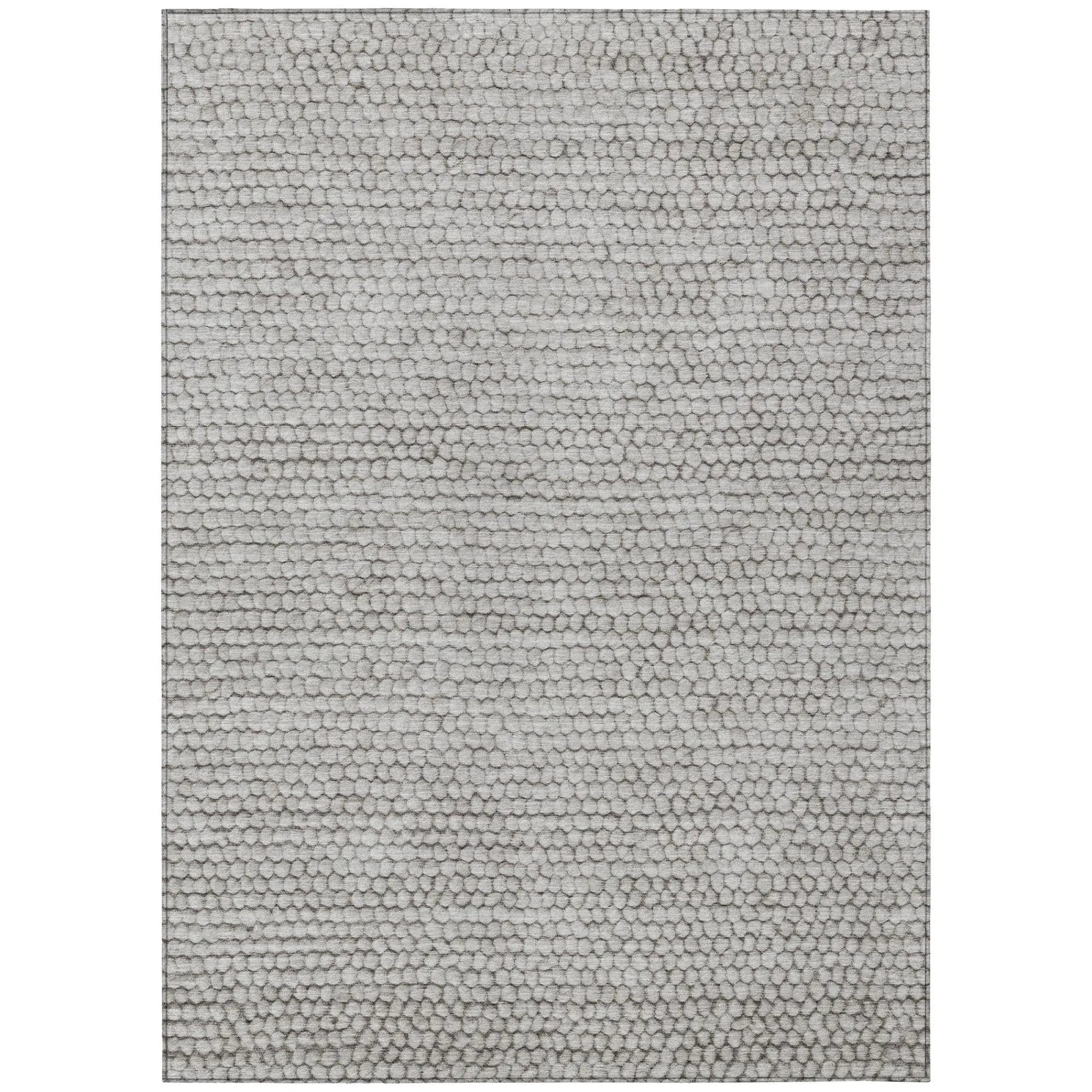 10' X 14' Taupe And Brown Striped Washable Indoor Outdoor Area Rug Homeroots Outdoor