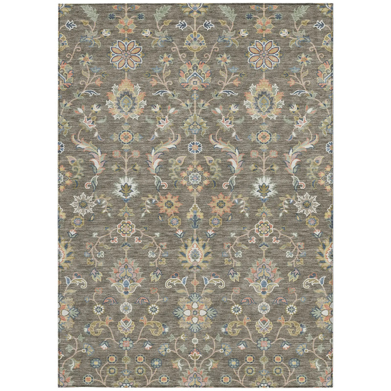10' X 14' Taupe And Denim Blue Abstract Washable Indoor Outdoor Area Rug Homeroots Outdoor