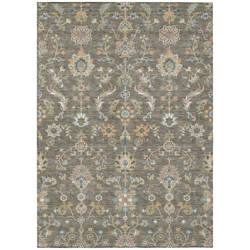 10' X 14' Taupe And Denim Blue Abstract Washable Indoor Outdoor Area Rug Homeroots Outdoor