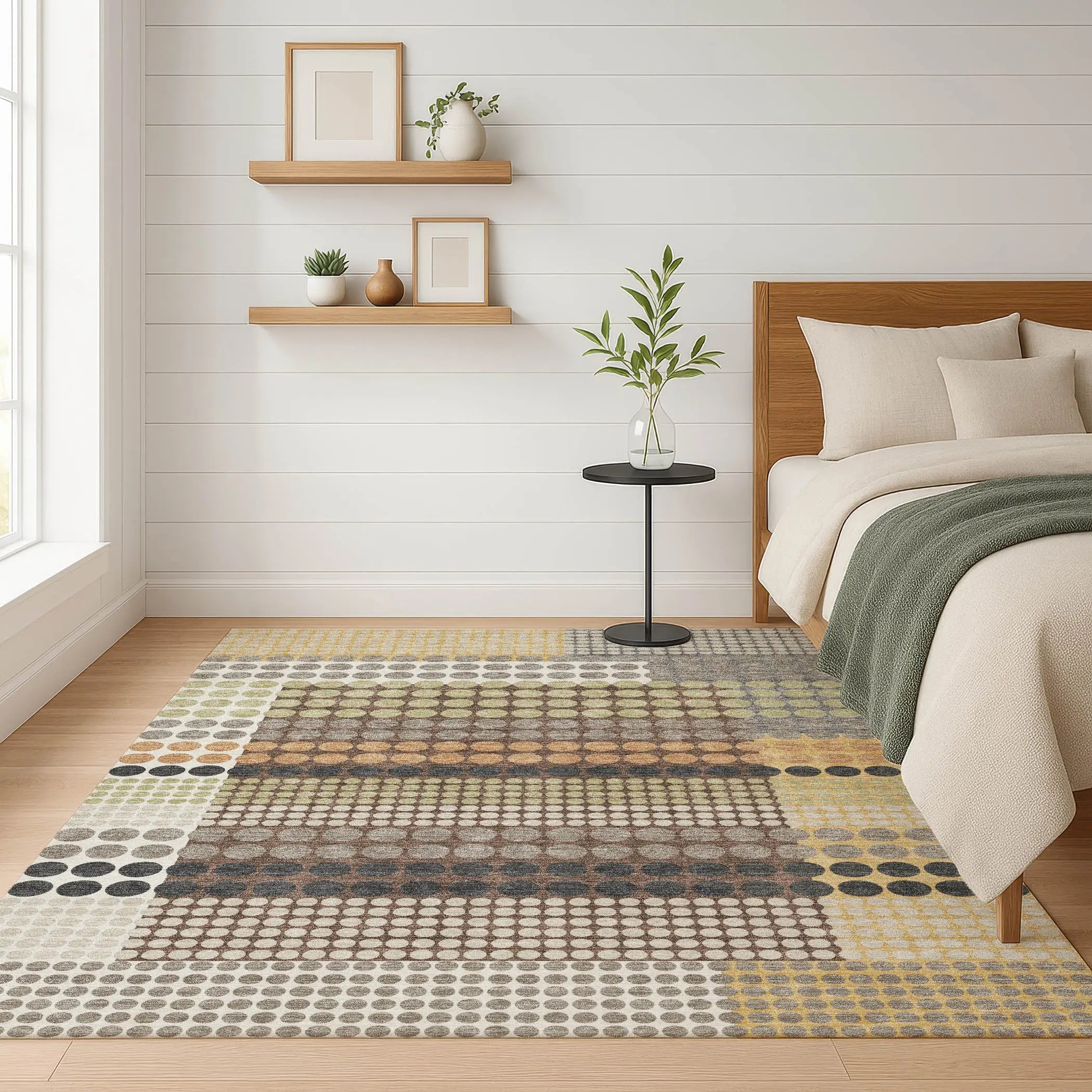 10' X 14' Taupe And Gold Geometric Washable Indoor Outdoor Area Rug Homeroots Outdoor