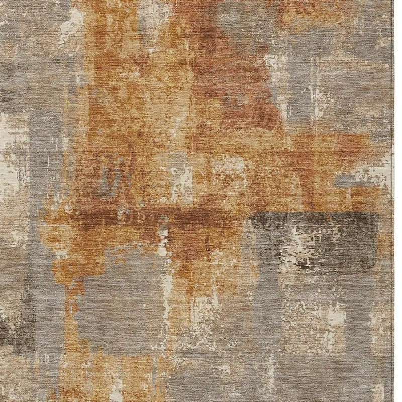 10' X 14' Taupe And Gray Abstract Washable Indoor Outdoor Area Rug Homeroots Outdoor