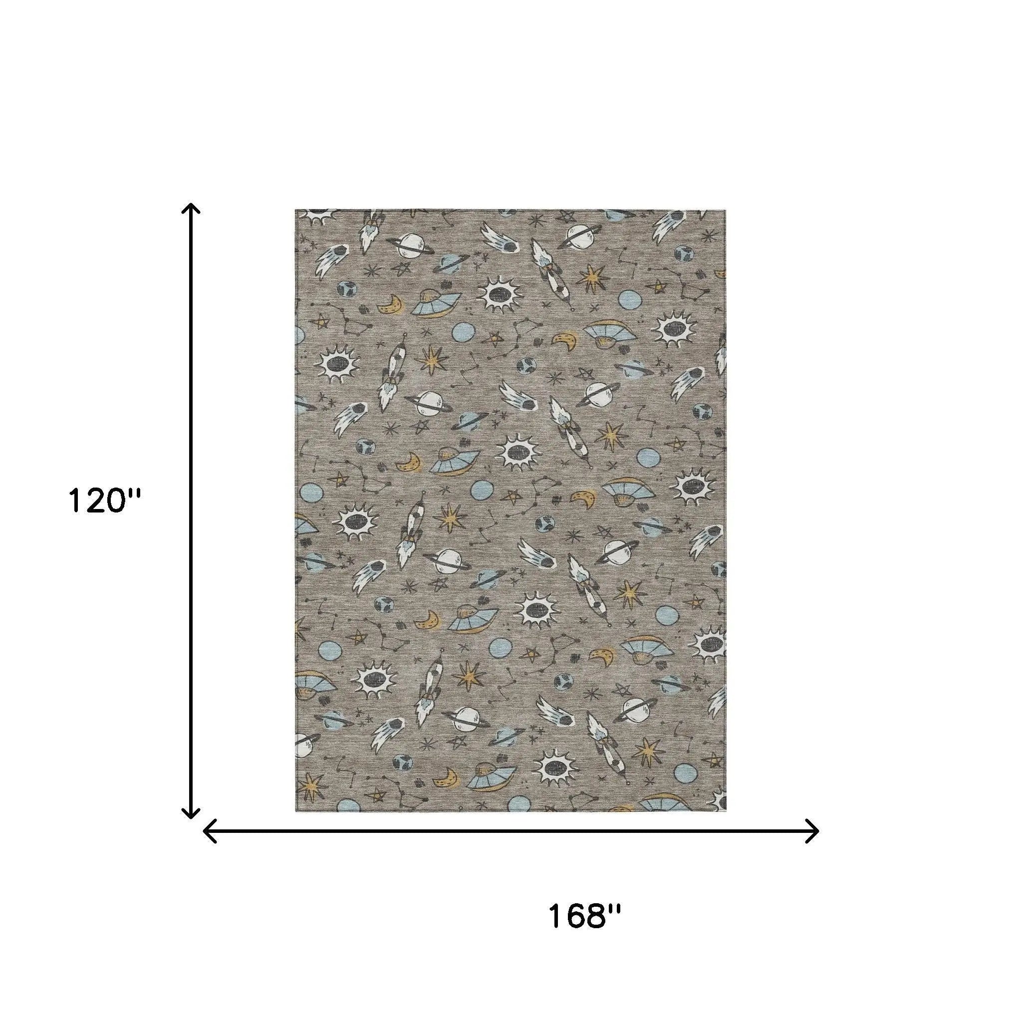 10' X 14' Taupe And Gray Animal Print Washable Indoor Outdoor Area Rug Homeroots Outdoor