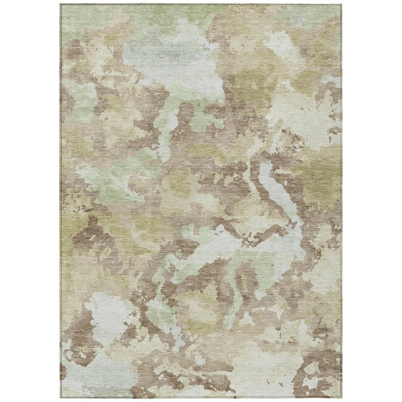 10' X 14' Taupe And Ivory Abstract Washable Indoor Outdoor Area Rug - GreatEagleInc