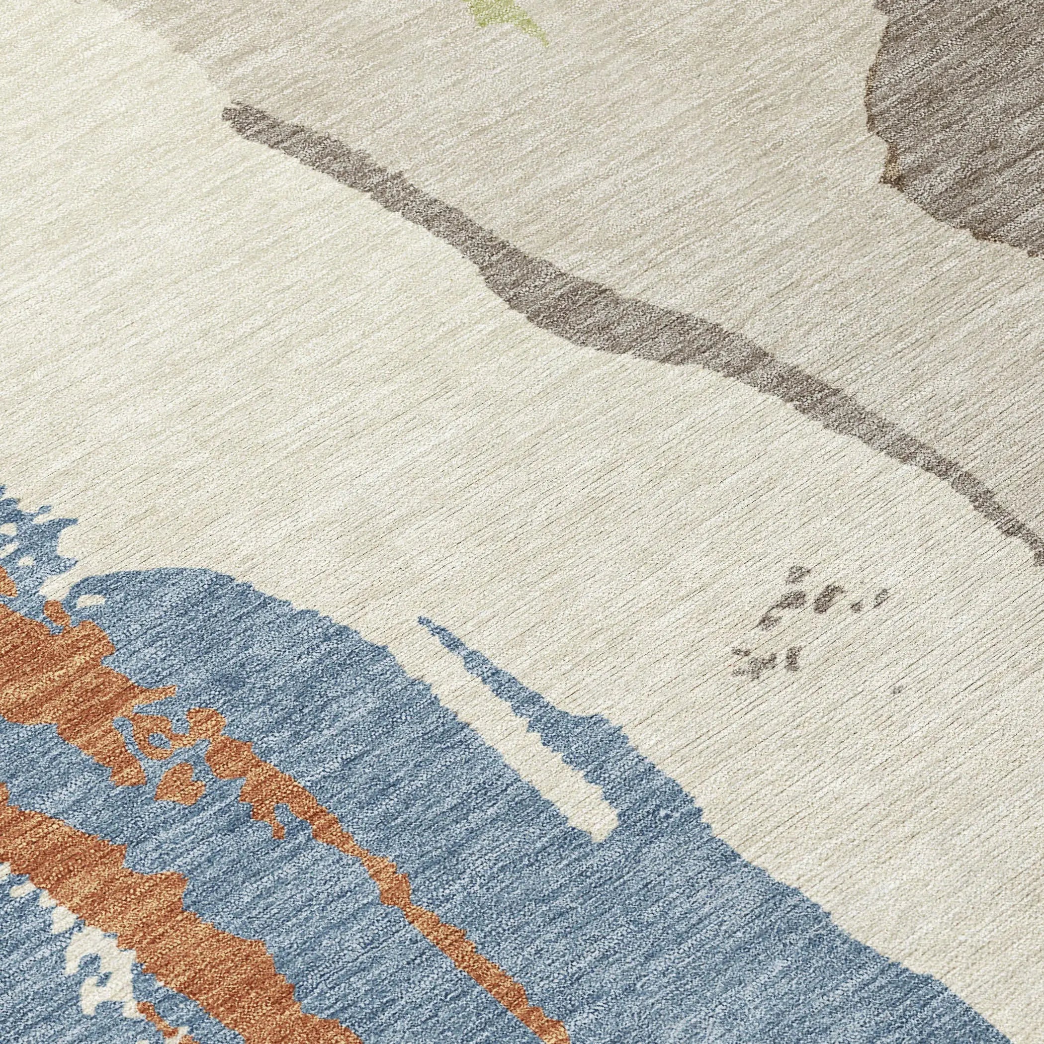 10' X 14' Taupe And Ivory Abstract Washable Indoor Outdoor Area Rug Homeroots Outdoor