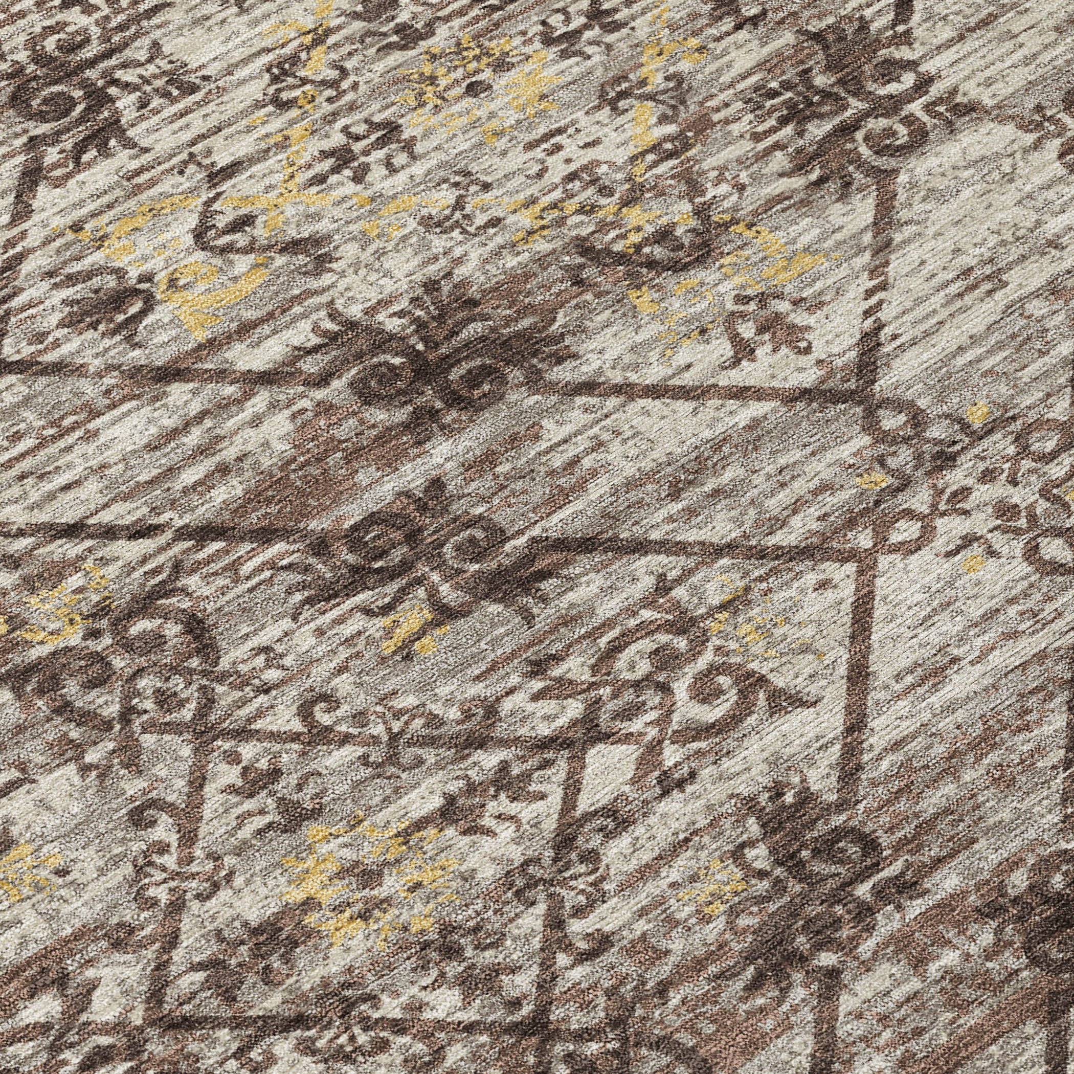 10' X 14' Taupe And Ivory Geometric Washable Indoor Outdoor Area Rug Homeroots Outdoor
