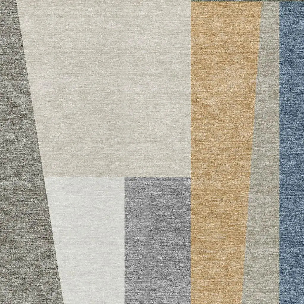 10' X 14' Taupe And Olive Green Geometric Washable Indoor Outdoor Area Rug Homeroots Outdoor