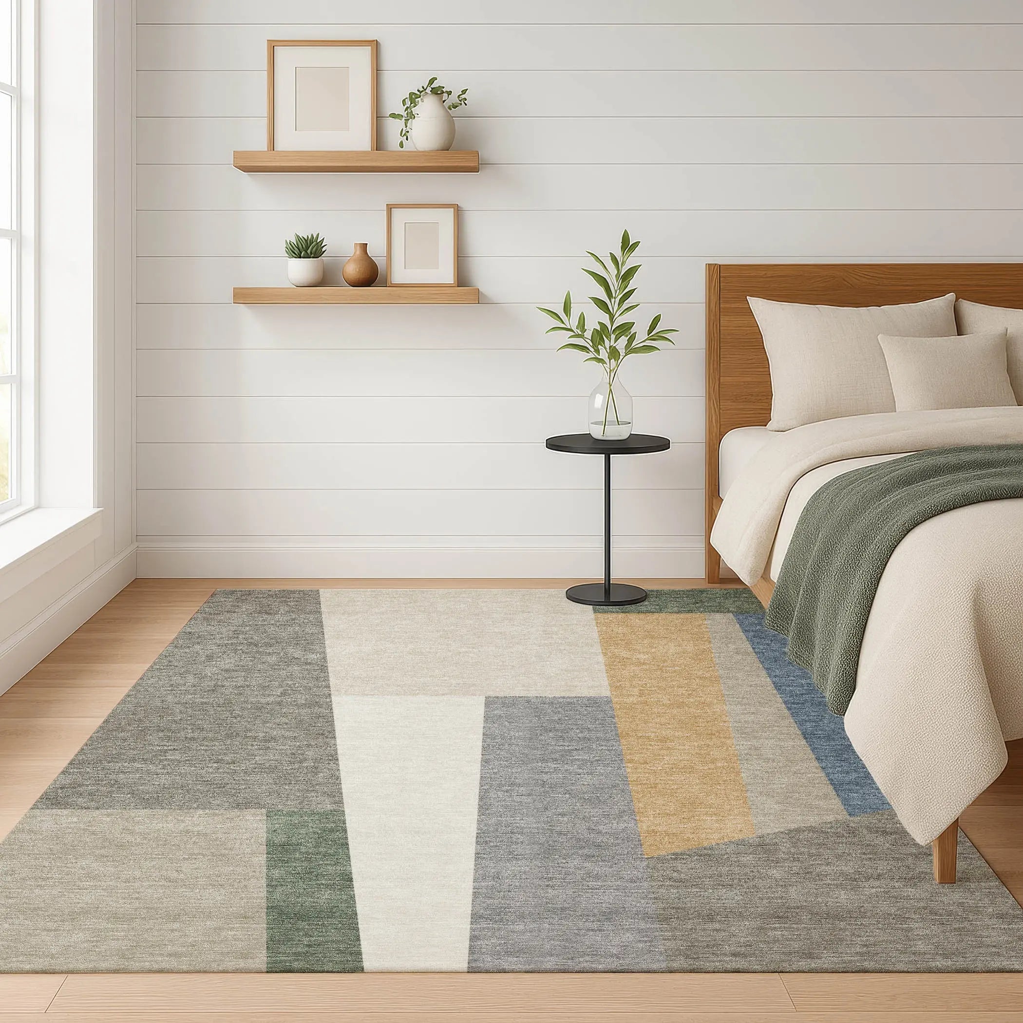 10' X 14' Taupe And Olive Green Geometric Washable Indoor Outdoor Area Rug Homeroots Outdoor
