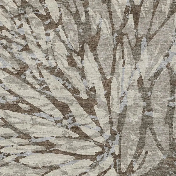 10' X 14' Taupe And Teal Blue Abstract Washable Indoor Outdoor Area Rug Homeroots Outdoor