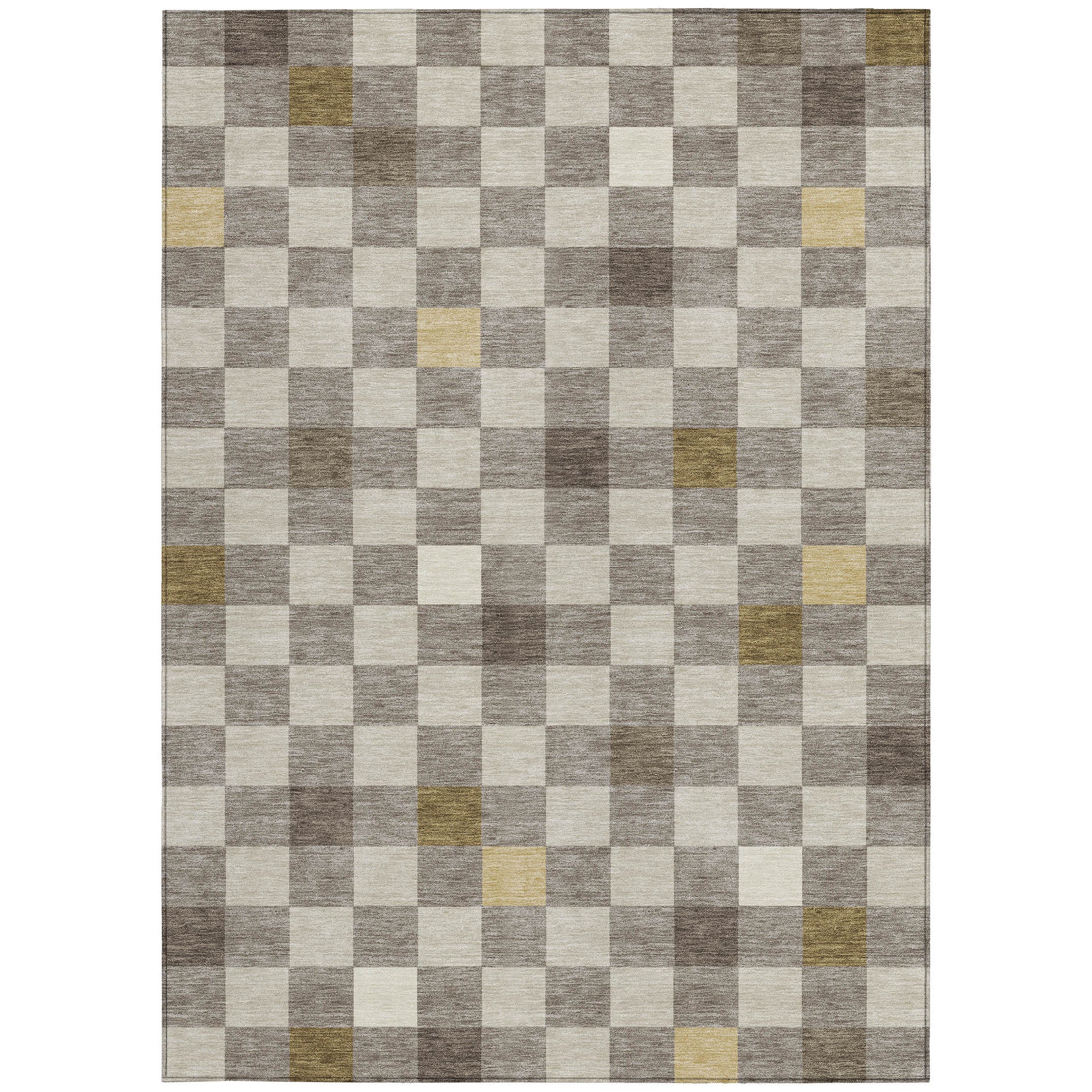 10' X 14' Taupe And Teal Blue Geometric Washable Indoor Outdoor Area Rug Homeroots Outdoor