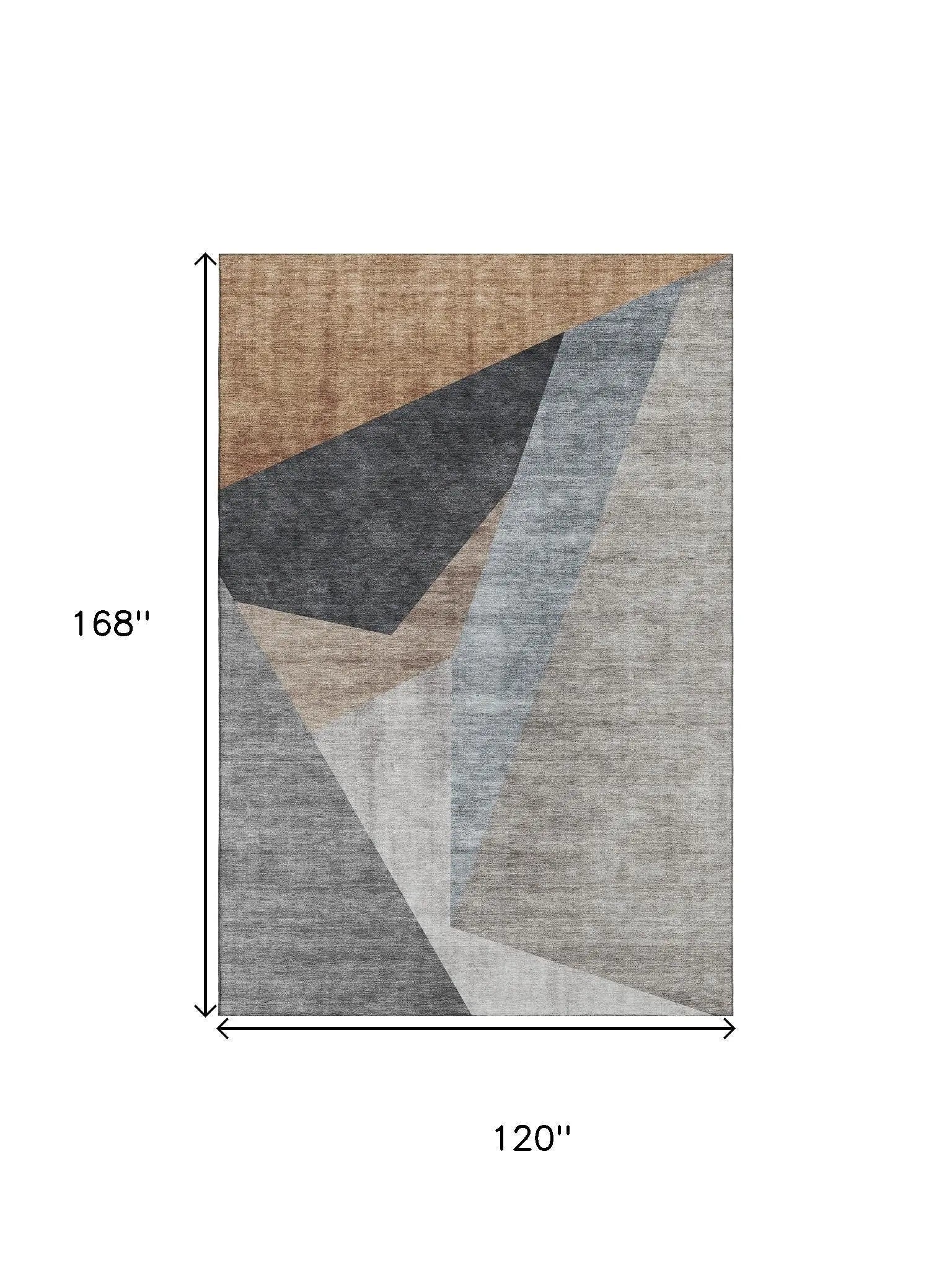 10' X 14' Taupe Blue And Beige Geometric Washable Area Rug With UV Protection Homeroots Home Decor