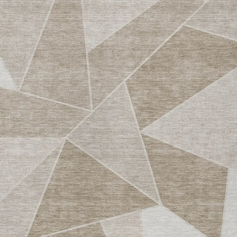 10' X 14' Taupe Brown And Beige Geometric Washable Indoor Outdoor Area Rug Homeroots Outdoor