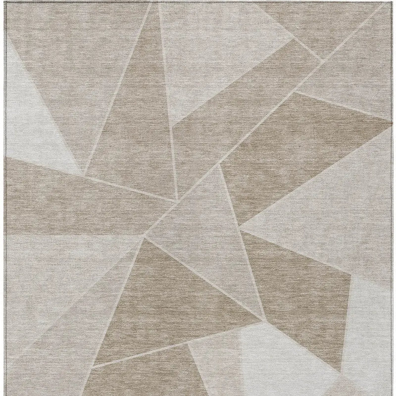 10' X 14' Taupe Brown And Beige Geometric Washable Indoor Outdoor Area Rug Homeroots Outdoor