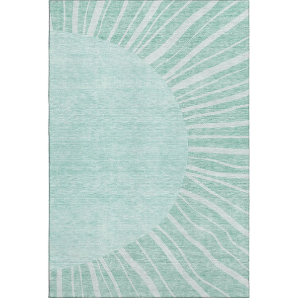 10' X 14' Teal And Ivory Abstract Washable Area Rug With UV Protection Homeroots Home Decor