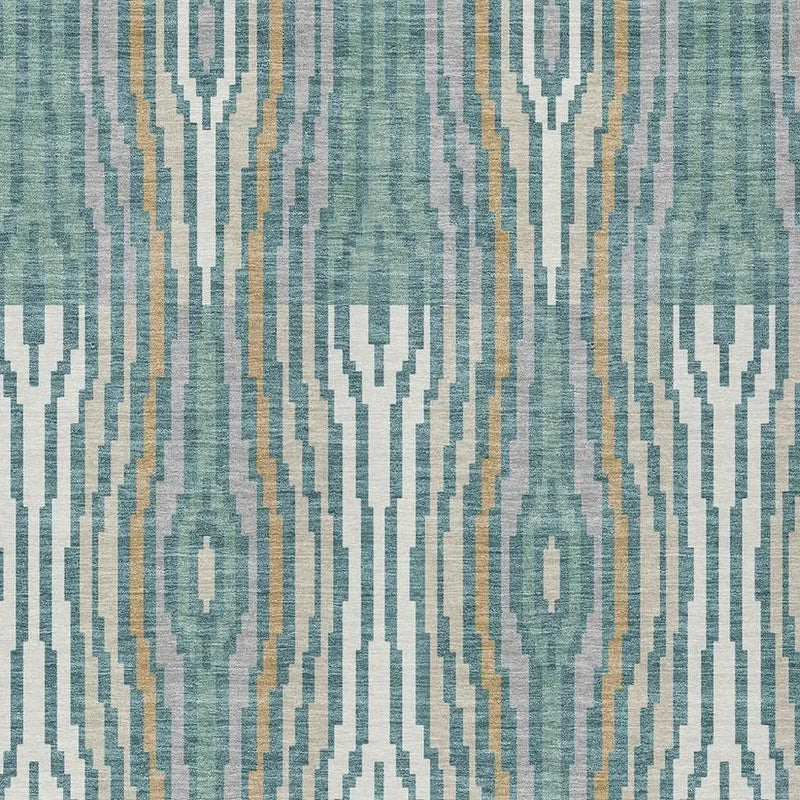 10' X 14' Teal Blue And Aqua Abstract Washable Indoor Outdoor Area Rug Homeroots Outdoor