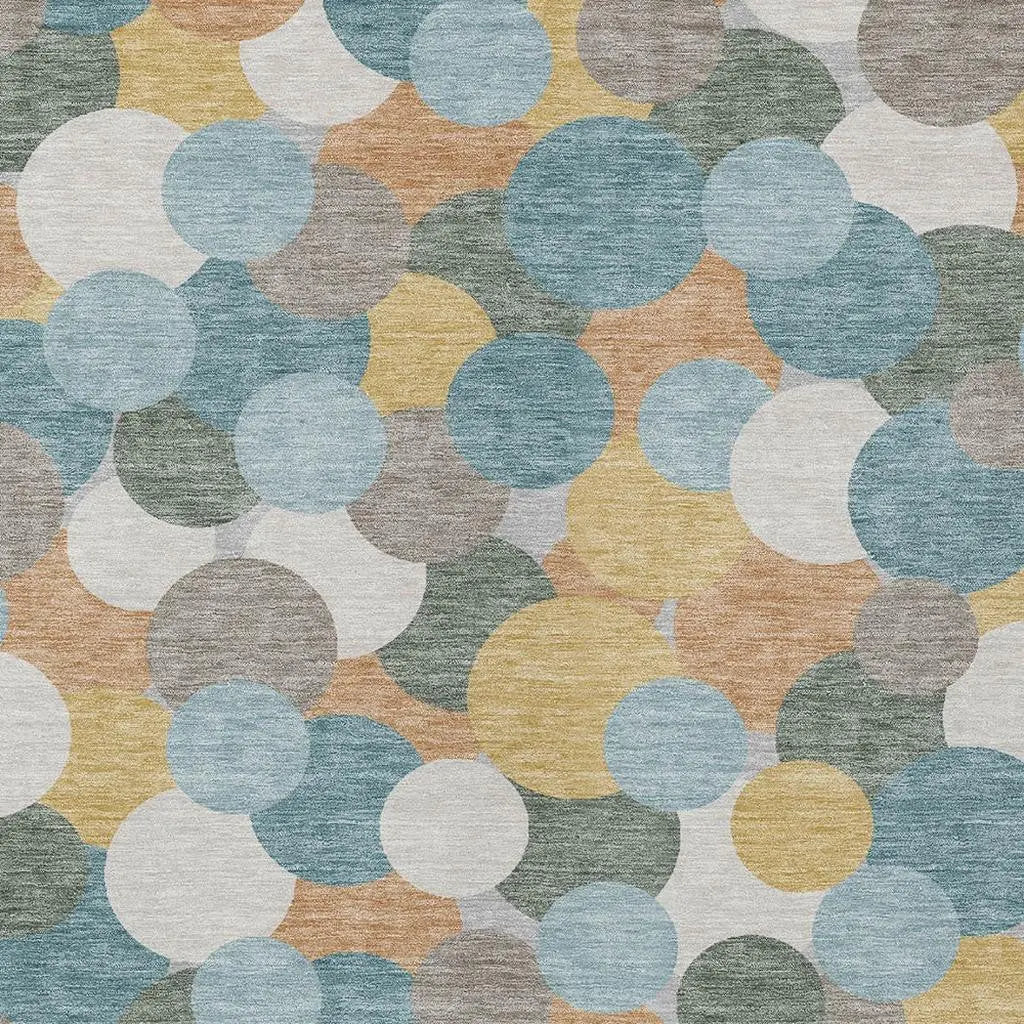 10' X 14' Teal Blue And Aqua Geometric Washable Indoor Outdoor Area Rug Homeroots Outdoor