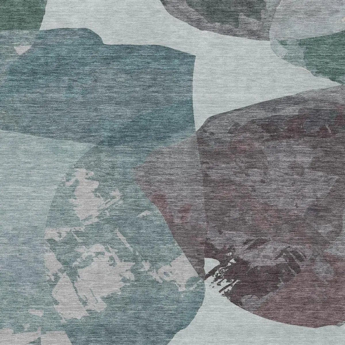 10' X 14' Teal Blue And Graphite Abstract Washable Indoor Outdoor Area Rug Homeroots Outdoor