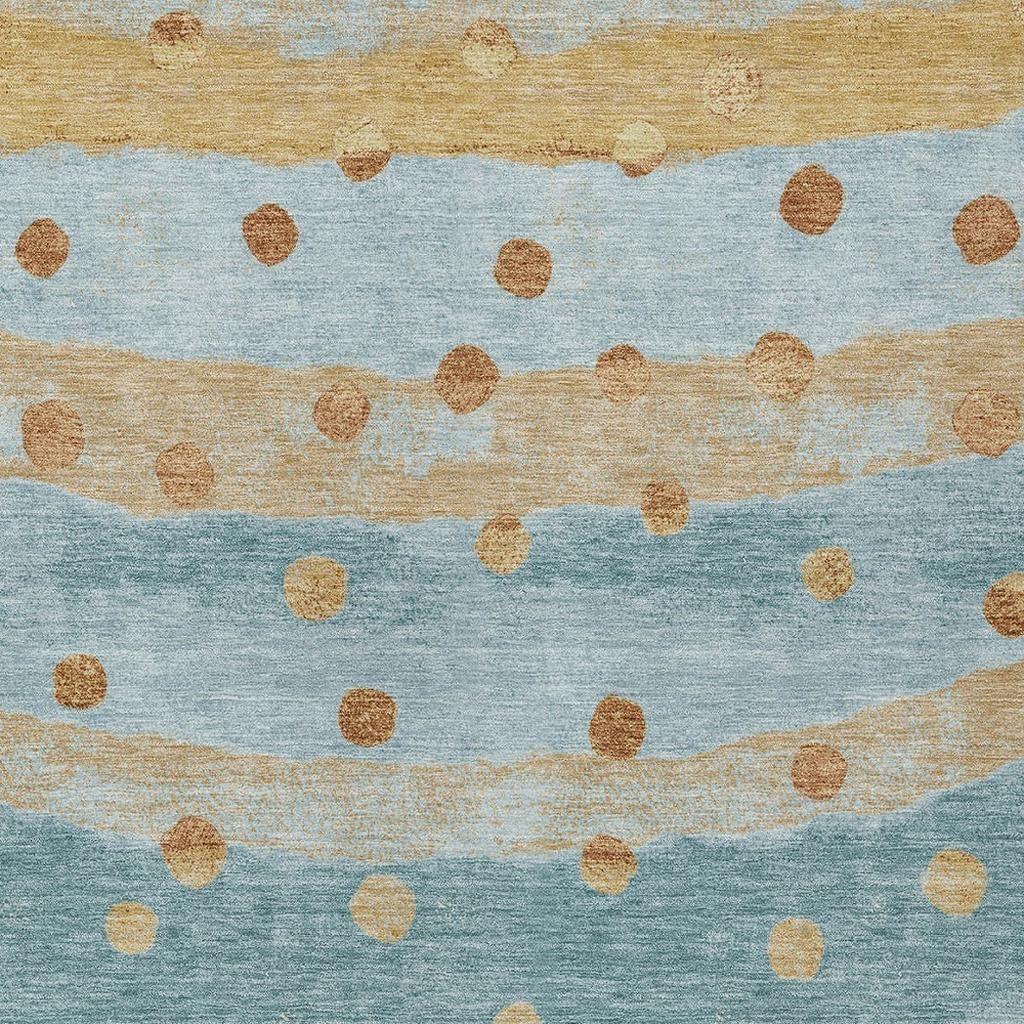 10' X 14' Teal Blue And Graphite Striped Washable Indoor Outdoor Area Rug Homeroots Outdoor
