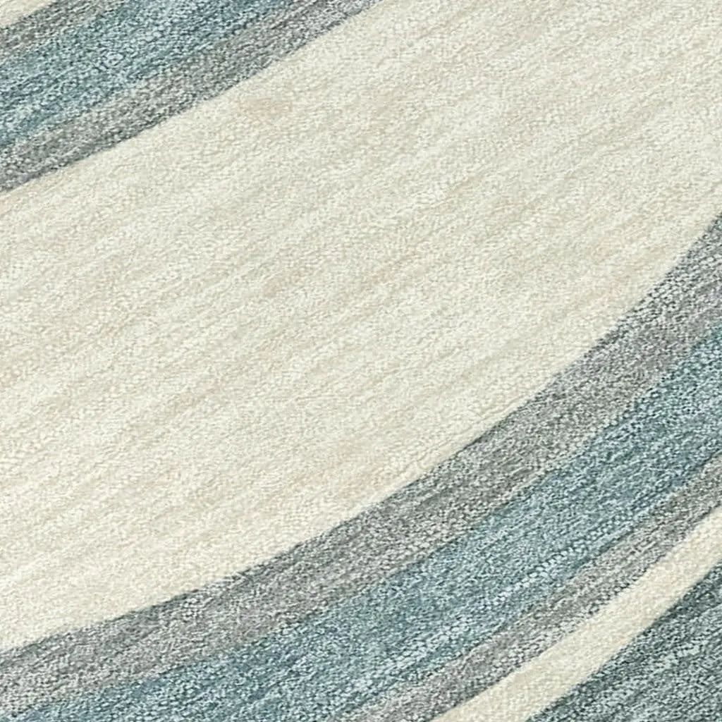 10' X 14' Teal Blue And Ivory Abstract Washable Indoor Outdoor Area Rug Homeroots Outdoor