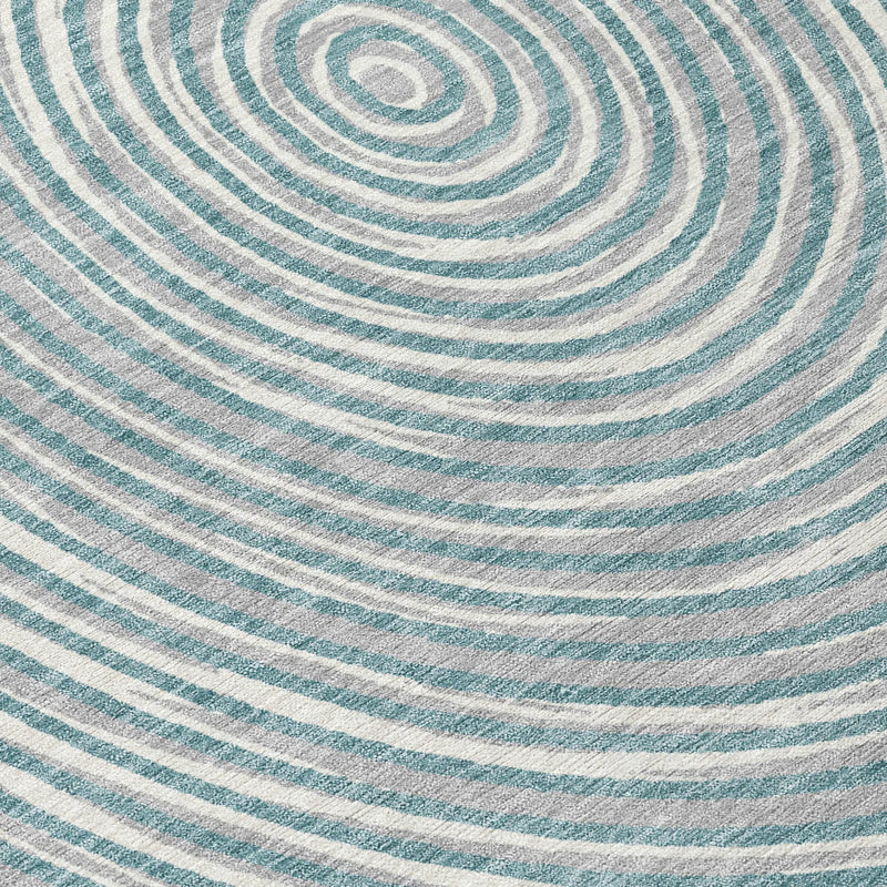 10' X 14' Teal Blue And Ivory Geometric Washable Indoor Outdoor Area Rug Homeroots Outdoor