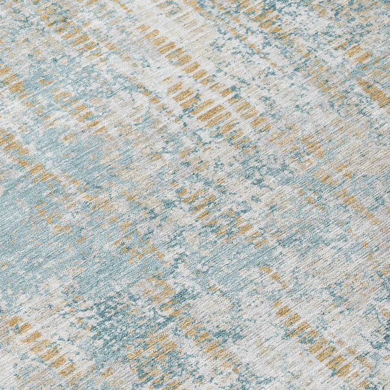 10' X 14' Teal Blue And Linen Abstract Washable Indoor Outdoor Area Rug Homeroots Outdoor