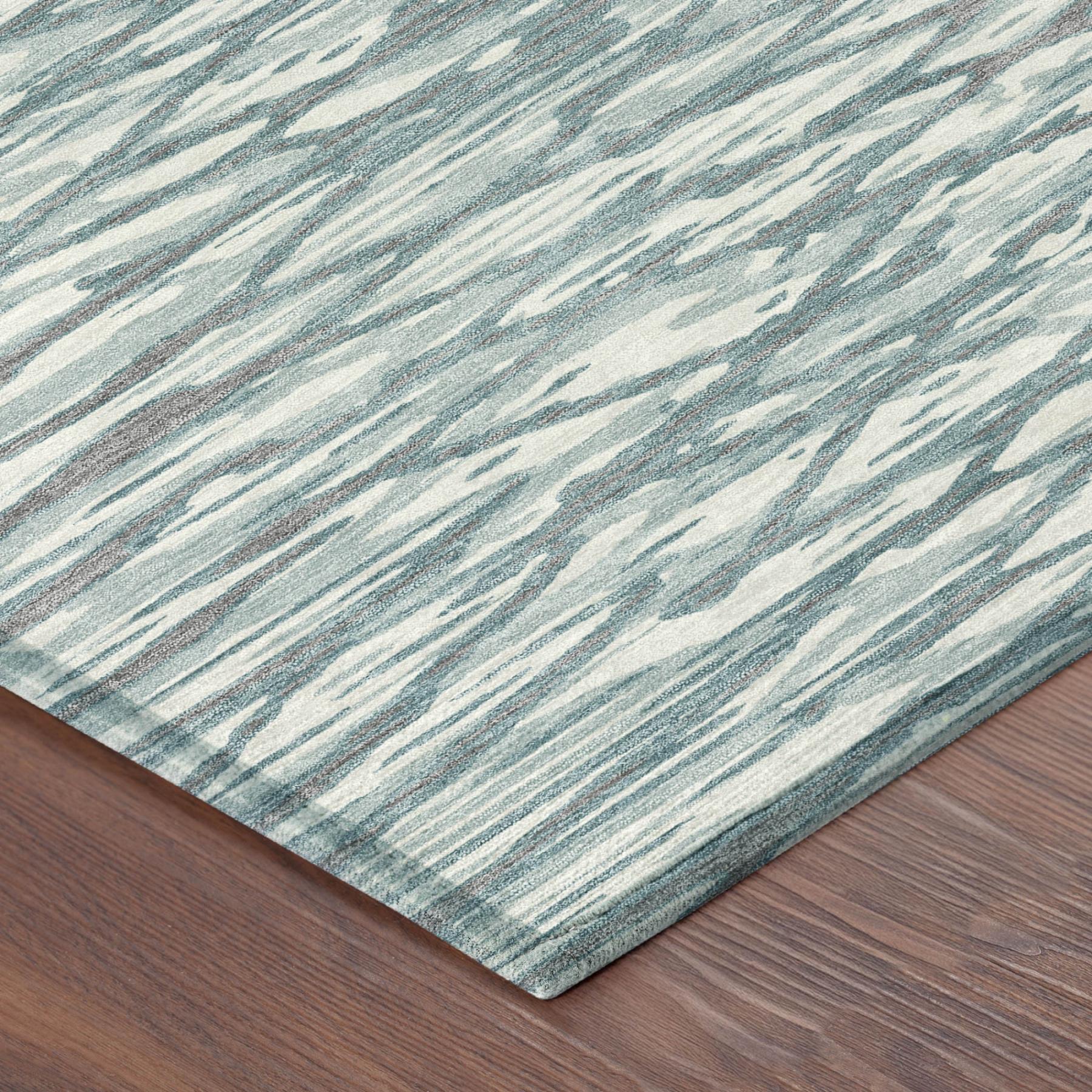 10' X 14' Teal Blue And Pewter Abstract Washable Indoor Outdoor Area Rug Homeroots Outdoor