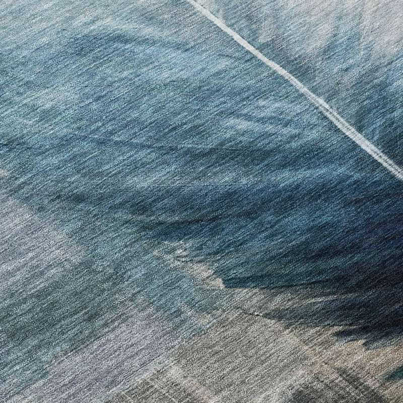 10' X 14' Teal Blue And Pewter Botanical Leaves Washable Indoor Outdoor Area Rug Homeroots Outdoor