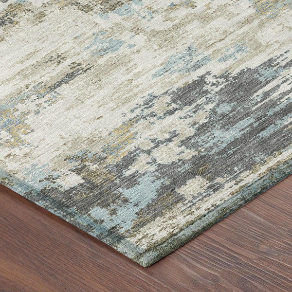 10' X 14' Teal Blue And Pewter Medallion Washable Indoor Outdoor Area Rug Homeroots Outdoor