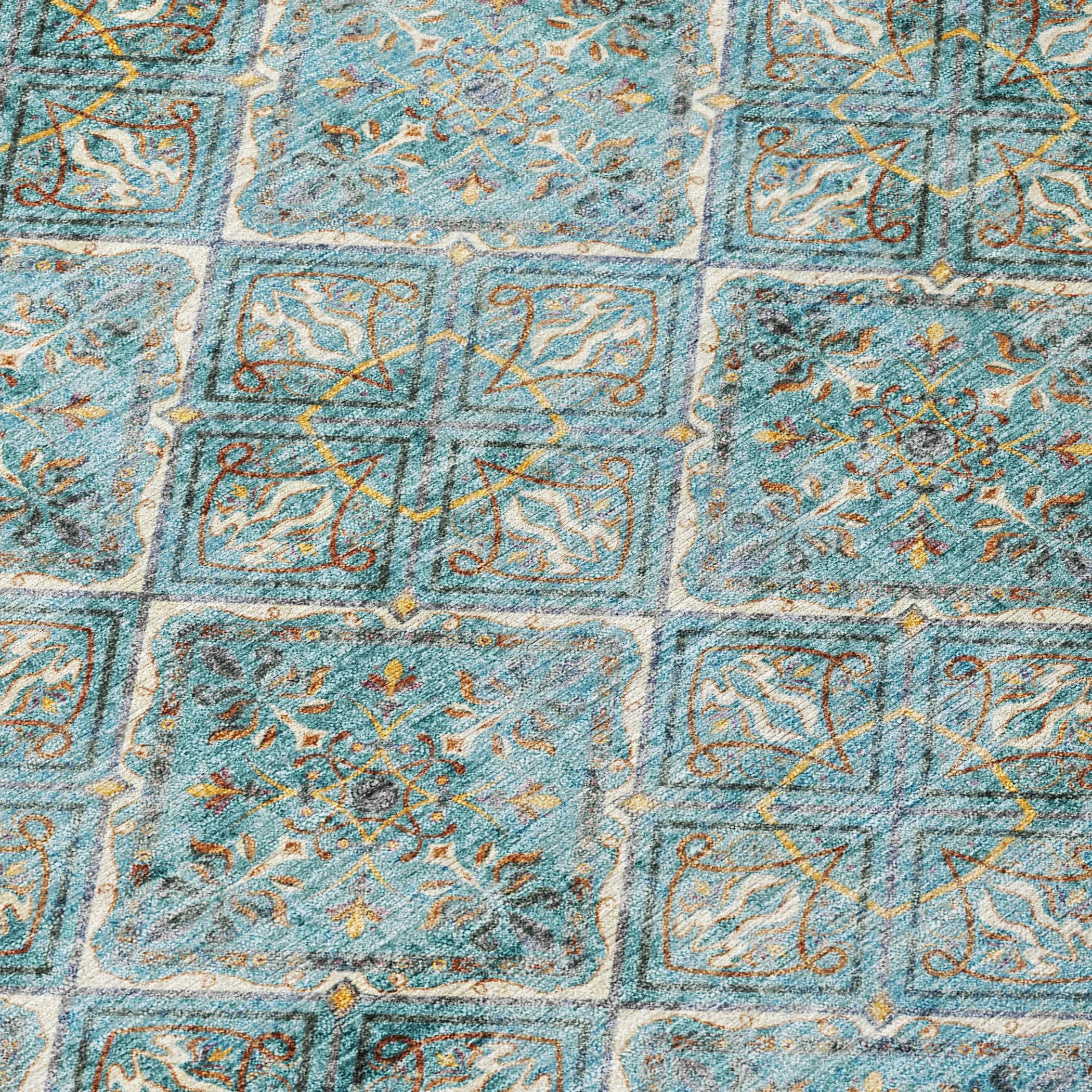 10' X 14' Teal Blue And Purple Geometric Washable Indoor Outdoor Area Rug Homeroots Outdoor