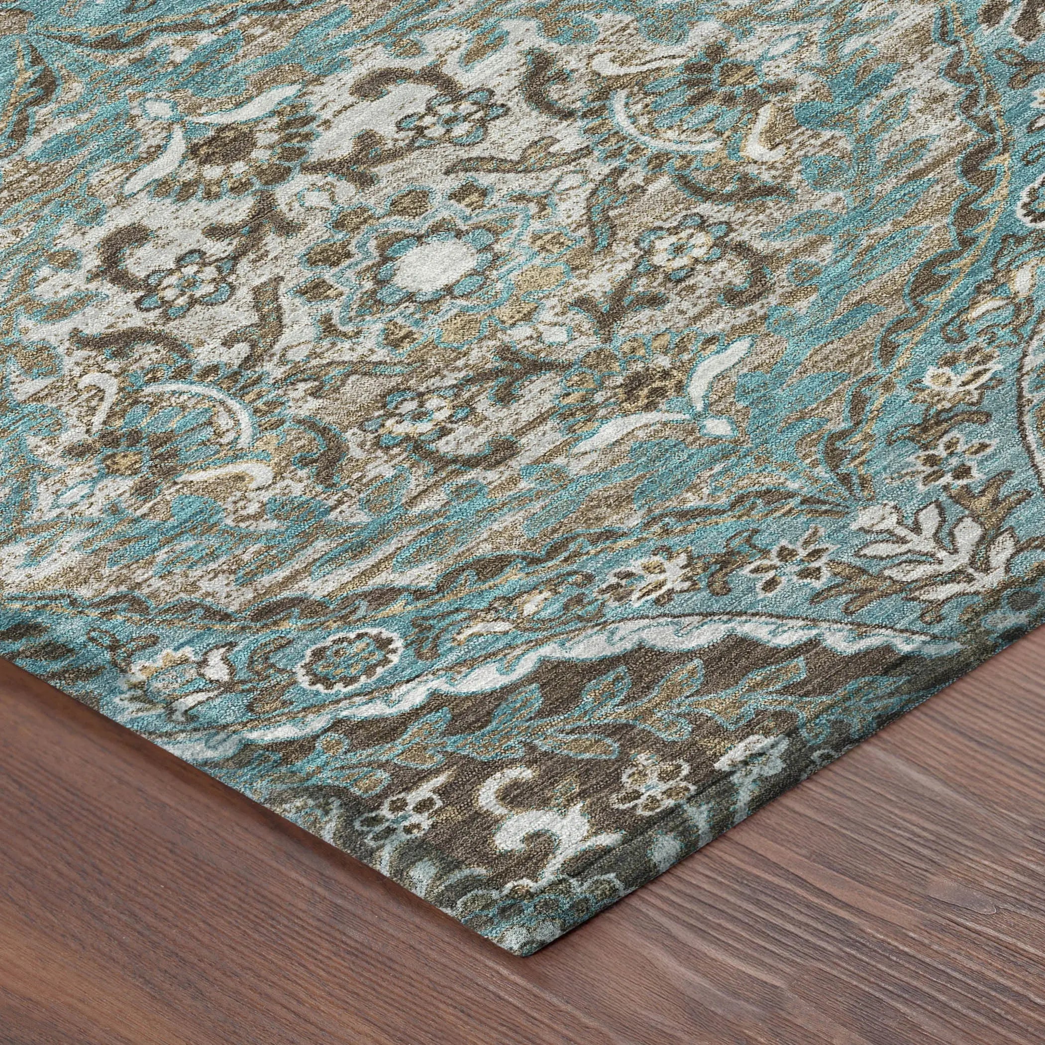 10' X 14' Teal Blue And Purple Ogee Washable Indoor Outdoor Area Rug Homeroots Outdoor
